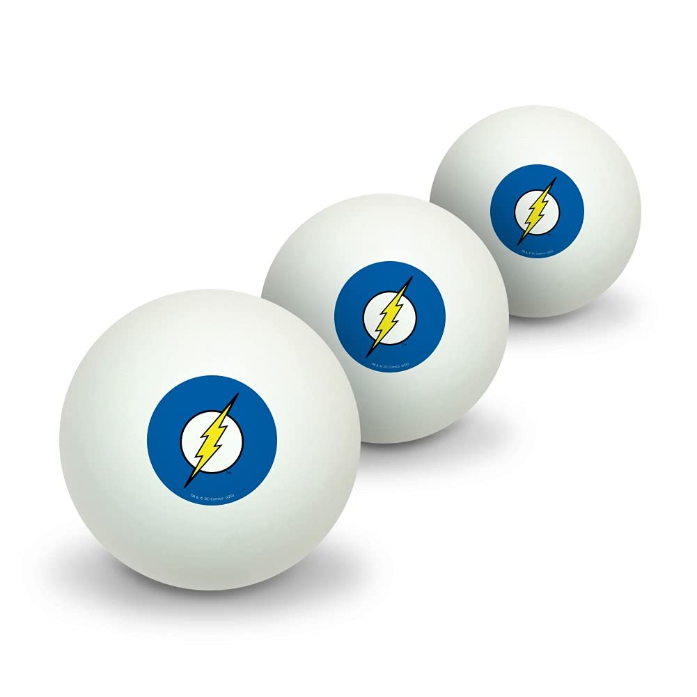 The Flash Lightning Bolt Logo Novelty Ping Pong Balls 3-Pack | Official DC Comics Collectible | Perfect for Game Nights, Superhero Parties & Comic Book Fan Gifts