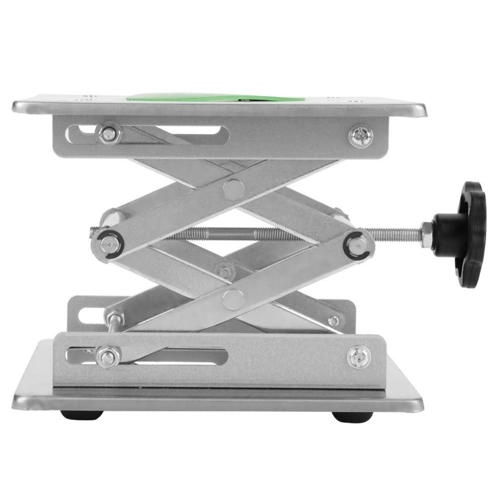 Stainless Steel Lab Jack 200x200x280mm - Height Adjustable Scissor Lift for Science Experiments, Lab Stand Support (15KG Capacity) - Perfect for Microscopes, Lab Equipment & Precision Work