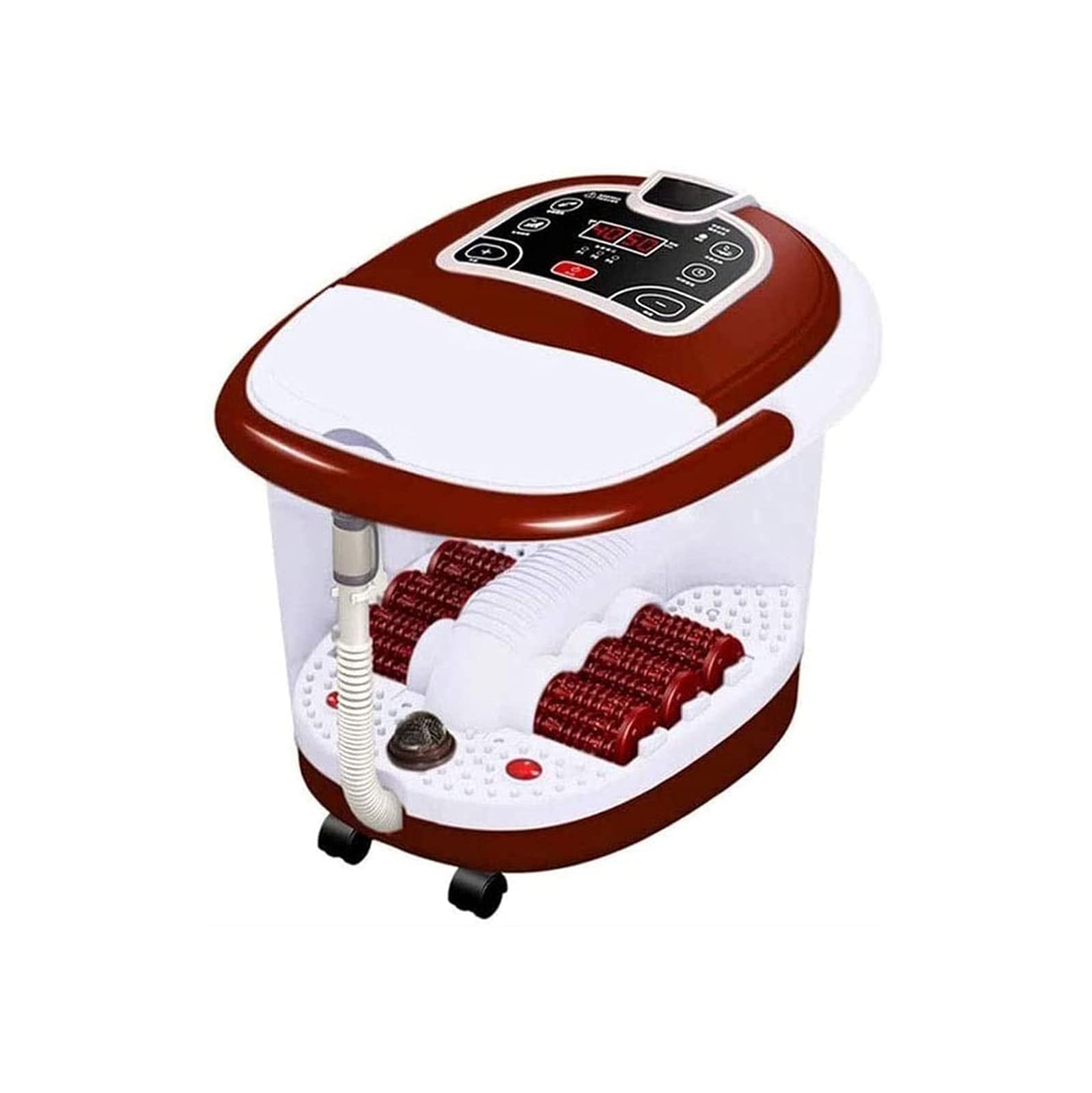 KSDCDF Electric Foot Spa Massager with Heated Bath - Motorized Rollers, Pumice Stone, Bubbles & Infrared Light - Adjustable Temperature & Timer - Pedicure Kit for Stress Relief & Foot Care - Perfect for Home Relaxation & Post-Workout Recovery