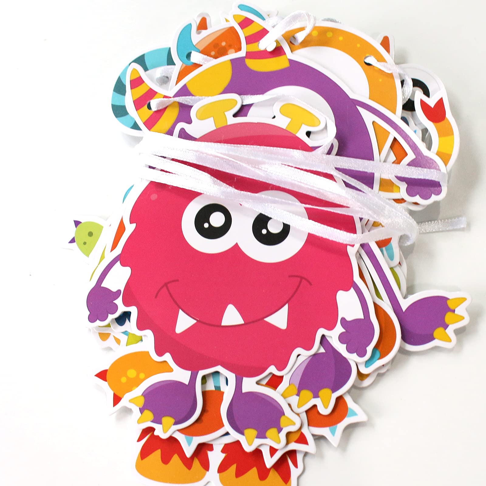 Little Monster Banner - Cute Cartoon Monster Garland for Monster Theme Birthday Party Decorations & Baby Shower Supplies | Perfect for Kids Room Decor, Classroom Parties, and Halloween Decorations