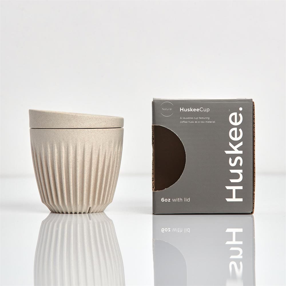 HuskeeCup Reusable Coffee Cup with Lid - 6oz (177ml) - Eco-Friendly Travel Mug for Hot & Cold Drinks - Perfect for Office, Camping, and Daily Commute
