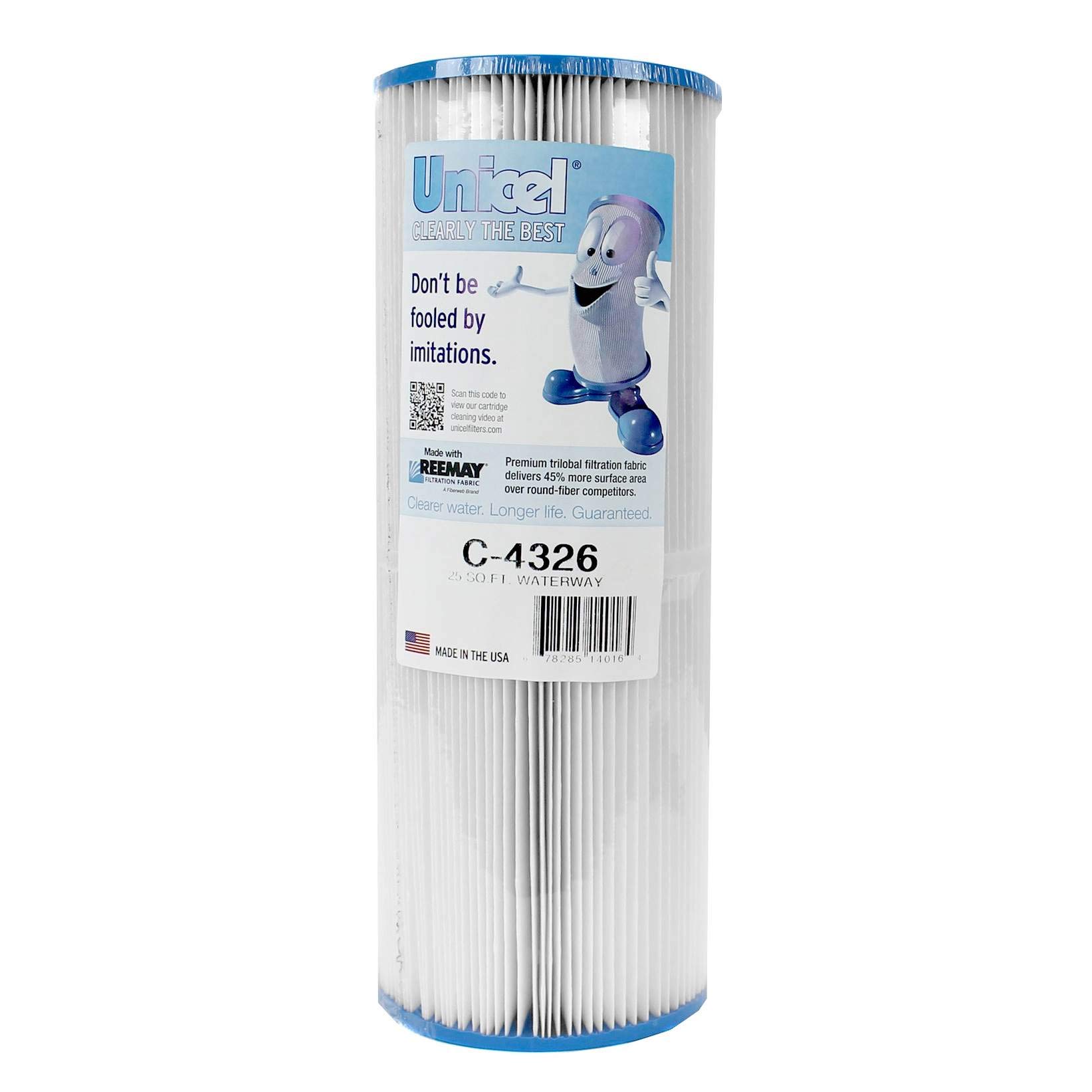 Unicel C-4326 Replacement Pool Filter Cartridge - 25 Sq Ft Hot Tub Spa Filter with 106 Pleats (4 Pack) | Perfect for Inground Pools, Above Ground Spas & Jacuzzi Maintenance