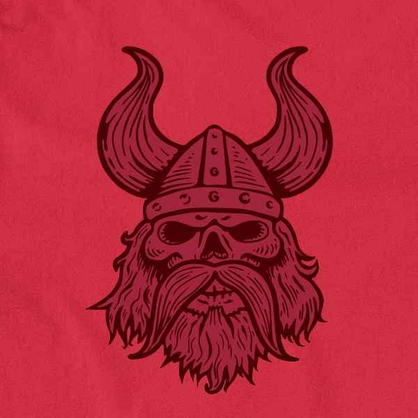 Pop Threads Viking Skull Helmet Long Sleeve Graphic T-Shirt for Men - Norse Mythology Inspired Viking Warrior Shirt - Perfect for Cosplay, Halloween & Viking Enthusiasts