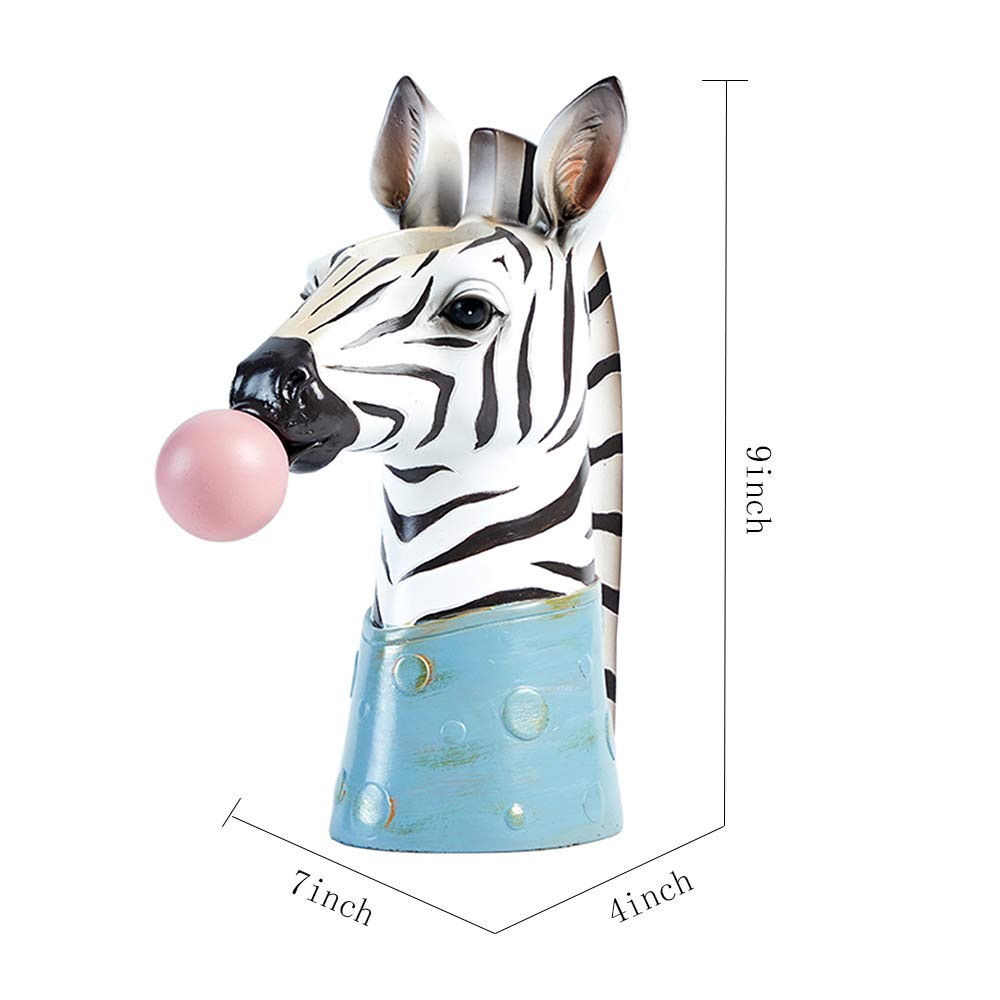 Zebra Blowing Bubbles Creative Vase - Home Decor Art Statue for Living Room, Table Centerpiece, Artificial & Dried Flower Arrangement | Perfect for Modern Interior, Wedding Decor, Gift Idea