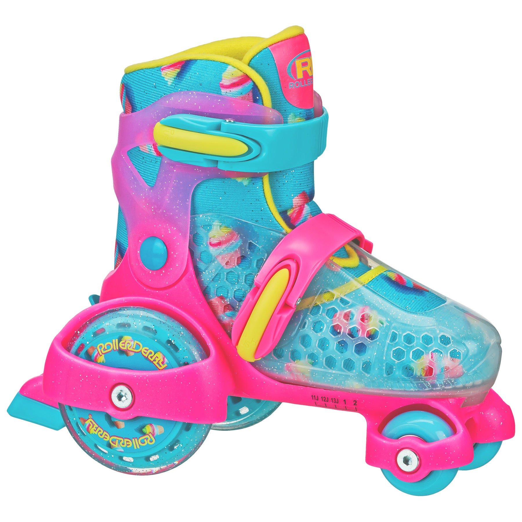 Adjustable Roller Skates for Girls - Fun Roll Jr with Light-Up Wheels - Perfect for Outdoor Skating, Birthday Gifts & Roller Rink Fun