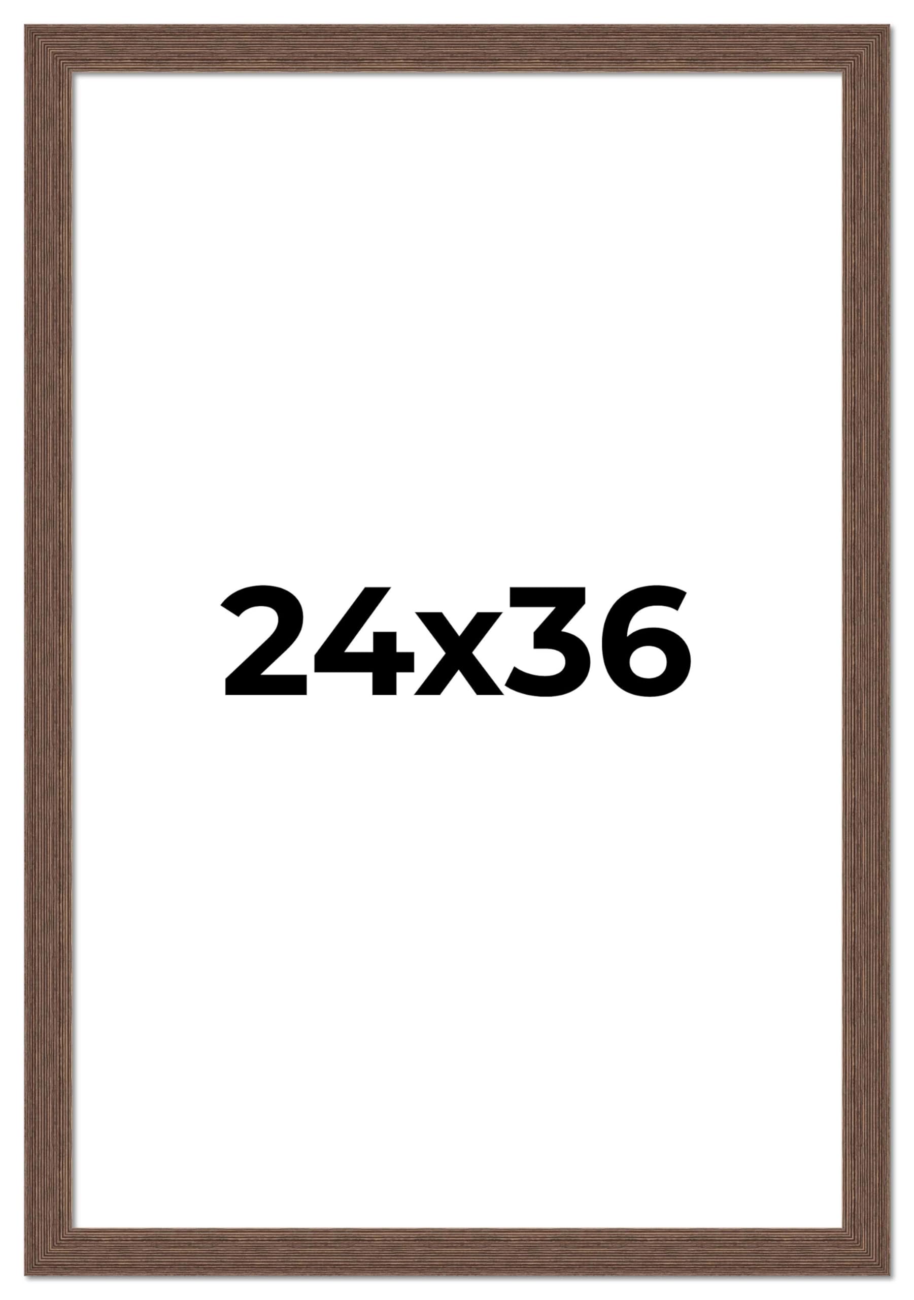 24x36 Brown Distressed Barnwood Picture Frame - Rustic Farmhouse Photo Frame with UV Acrylic Shatter Guard & Acid-Free Backing | Perfect for Wall Art, Family Photos, and Home Decor