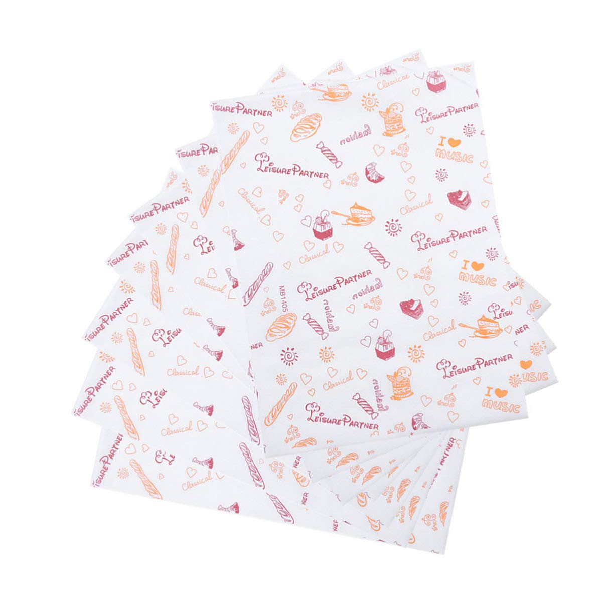 NUOBESTY 100pcs Unbleached Parchment Paper for Baking - Food Safe, Oil Absorbing, Non-Stick Cookie & Cake Wrapping Paper - Perfect for Cookies, Cakes, Sandwiches and Party Food Packaging