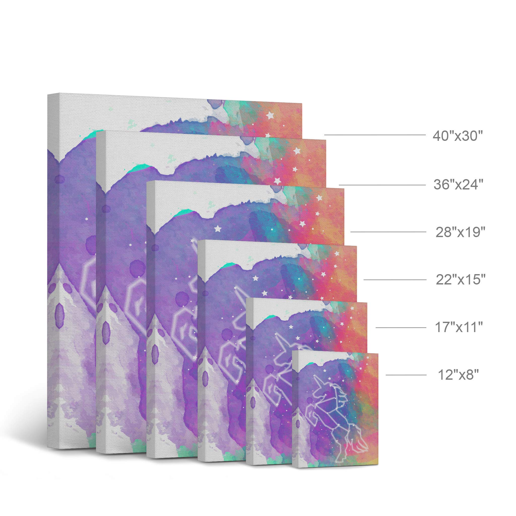 Cute Unicorn Wall Art for Kids Room - 2 Panel Canvas Print Set with Wishing on a Star Quote, Nursery & Baby Room Decor, Ready to Hang (28x19 Inches Each) | Made in USA | Perfect for Birthday Gifts & Bedroom Decoration