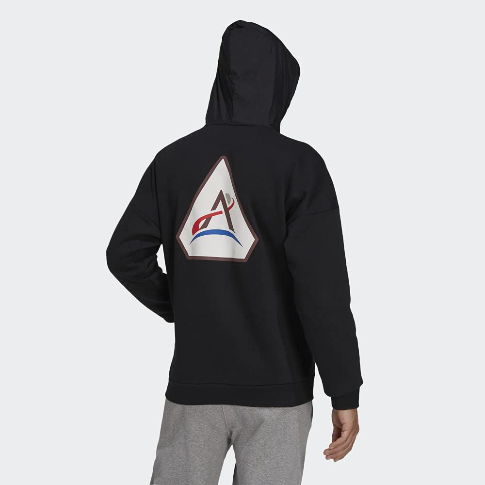 adidas Space Hoodie for Men - Comfortable XL Black Pullover Hooded Sweatshirt | Perfect for Gym, Running, Casual Wear & Outdoor Activities
