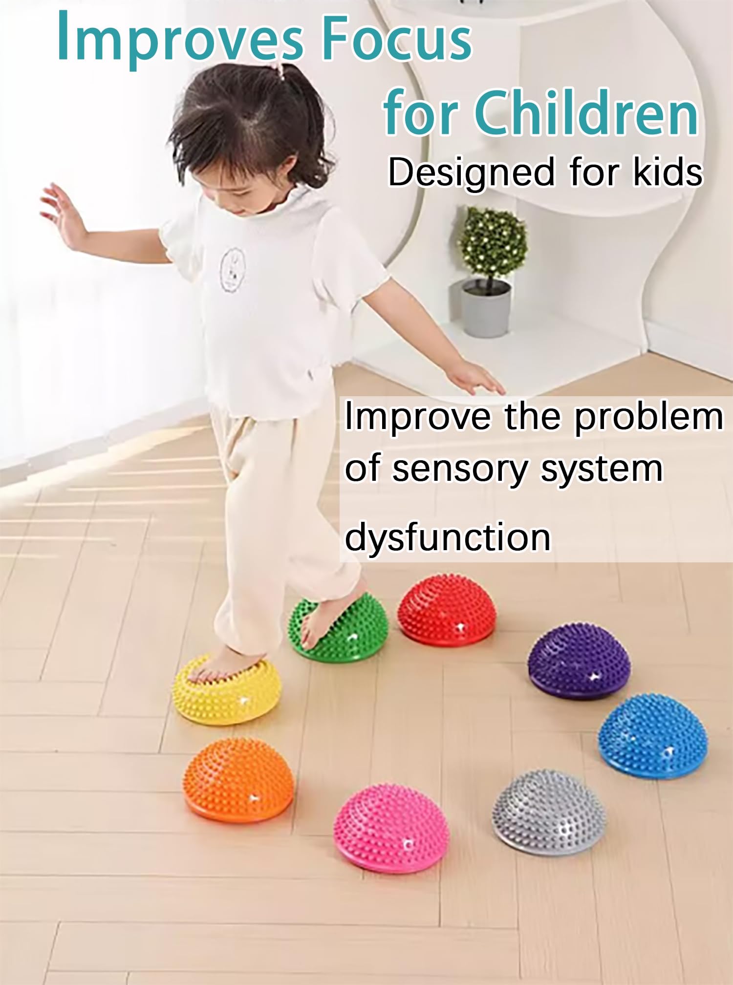 2PCS Hedgehog Balance Pods - Spiky Pilates Ball for Kids & Adults - Half Dome Fitness Equipment for Stability Training, Yoga, Gymnastics & Motor Skills Development - Perfect for Foot Massage & Muscle Therapy at Home or Gym