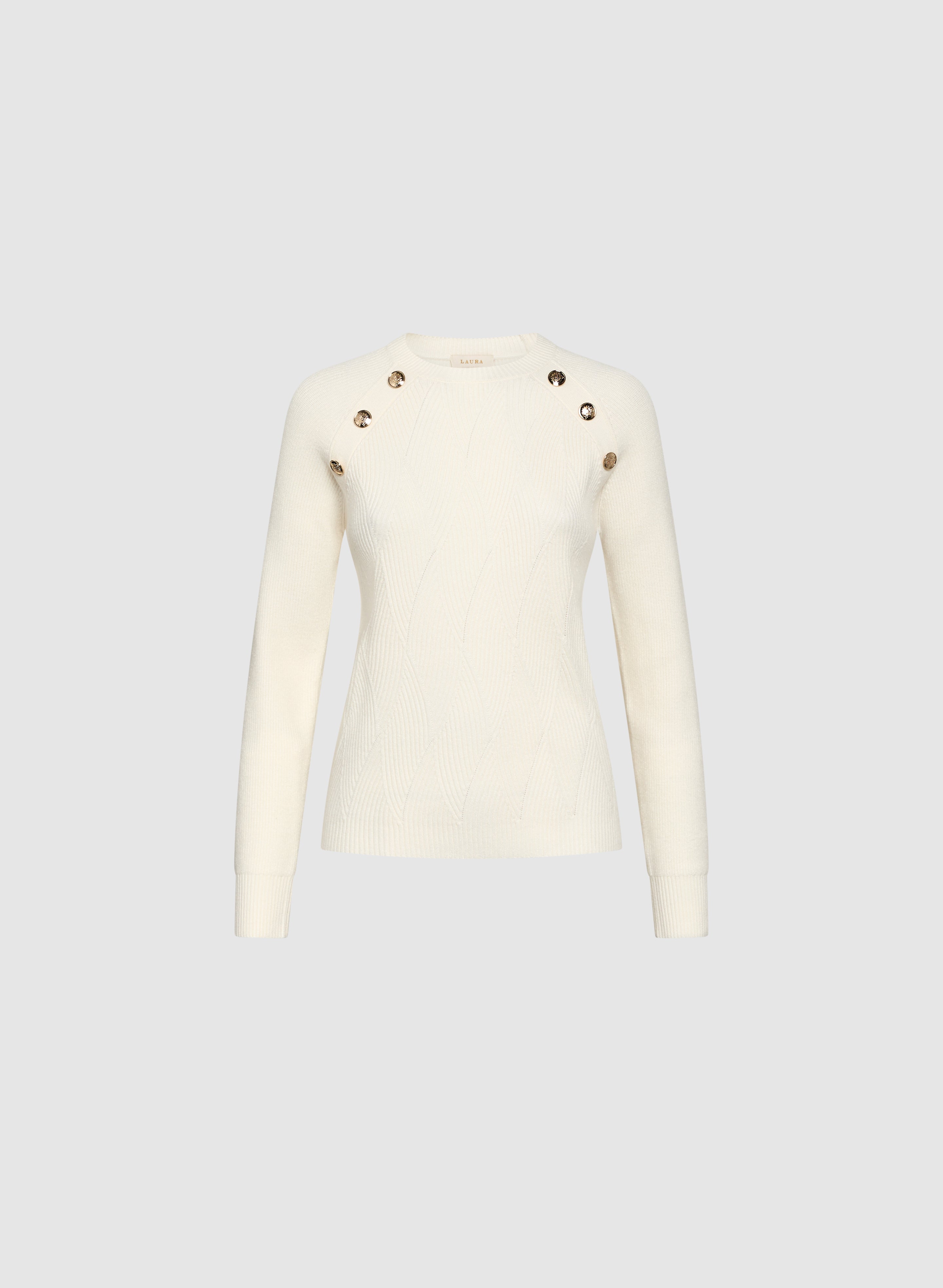 Button Detail Long Sleeve Sweater for Women - Cozy Knit Pullover with Stylish Button Accents - Perfect for Fall, Winter & Casual Office Wear