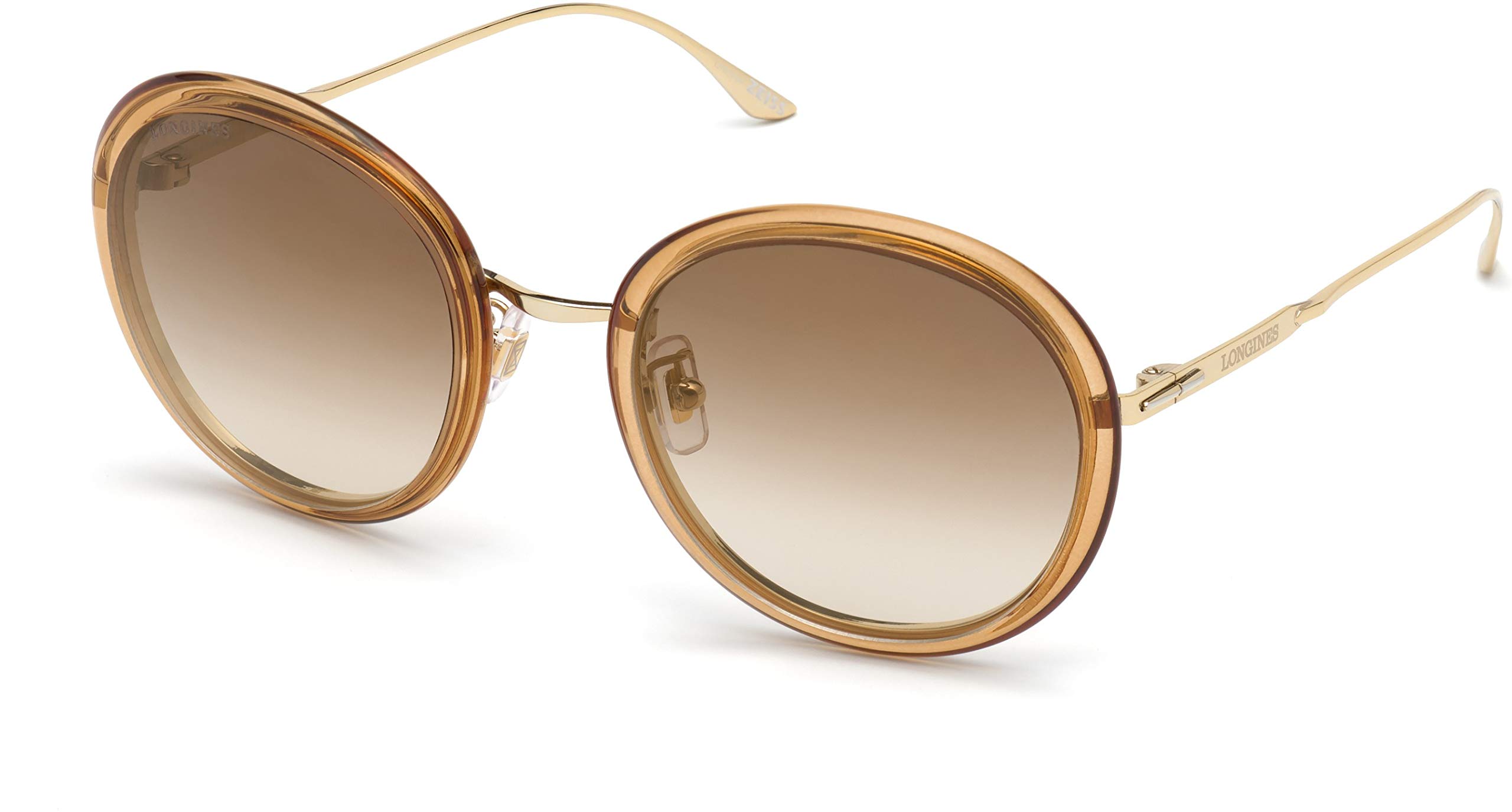 Longines LG 0011 -H 45G Polarized Sunglasses for Men & Women - Light Brown Mirror Lens, UV Protection - Perfect for Driving, Beach & Outdoor Activities