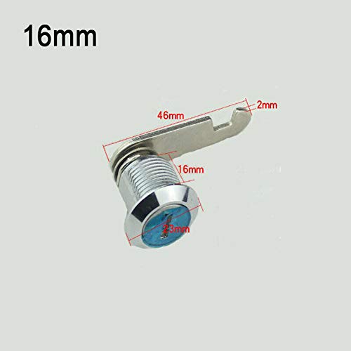 16MM Furniture Lock - Rotary Tongue Cabinet Lock with 2 Keys (3 Pack) - Secure Mailbox, Postbox, Drawers & Cupboards - Ideal for Home, Office & School Security
