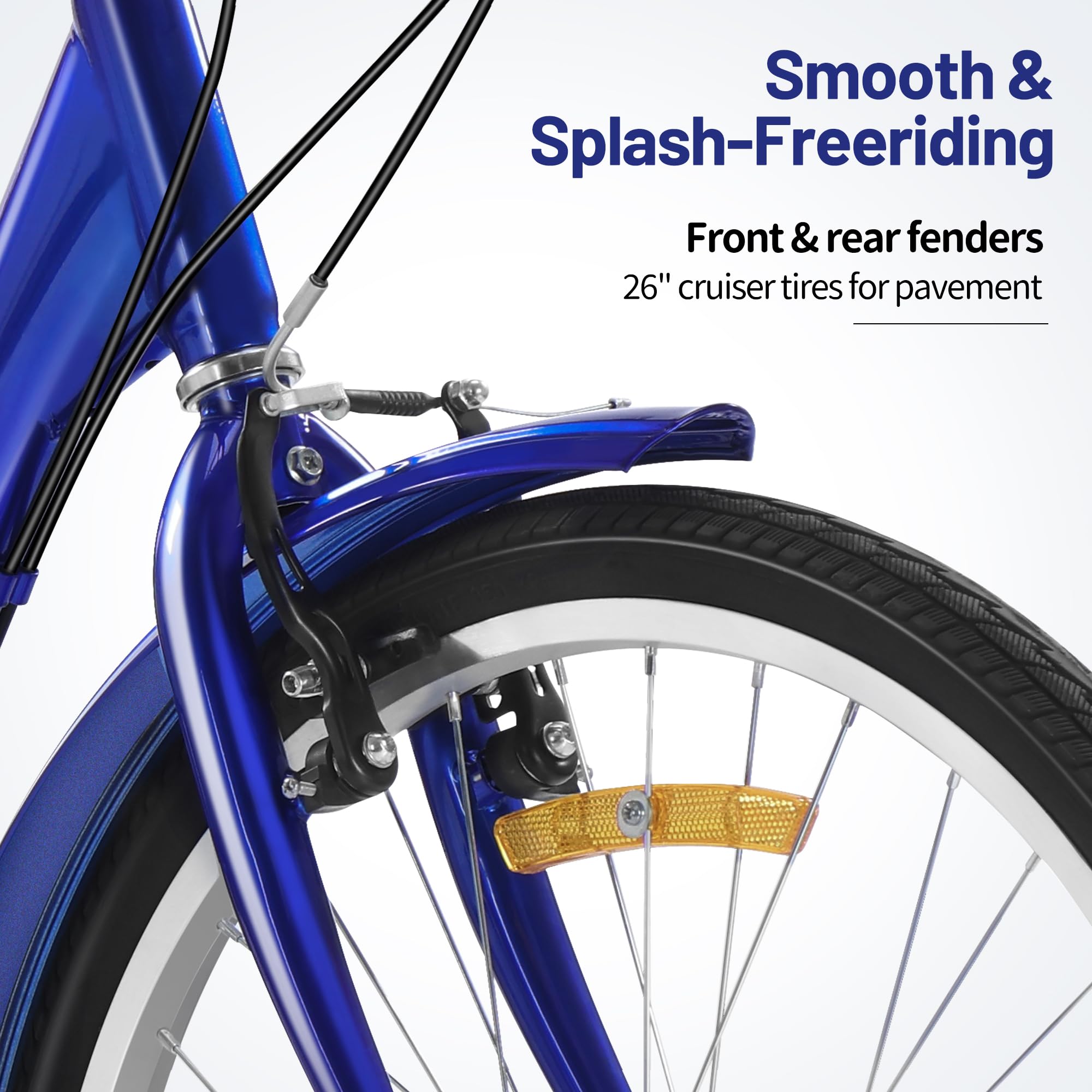 7-Speed Adult Tricycle 24/26 Inch 3-Wheel Bicycle with Large Removable Baskets & Adjustable Seat - Comfortable Cruiser Bike for Seniors, Women & Men - Perfect for Grocery Shopping, Park Rides & Outdoor Recreation