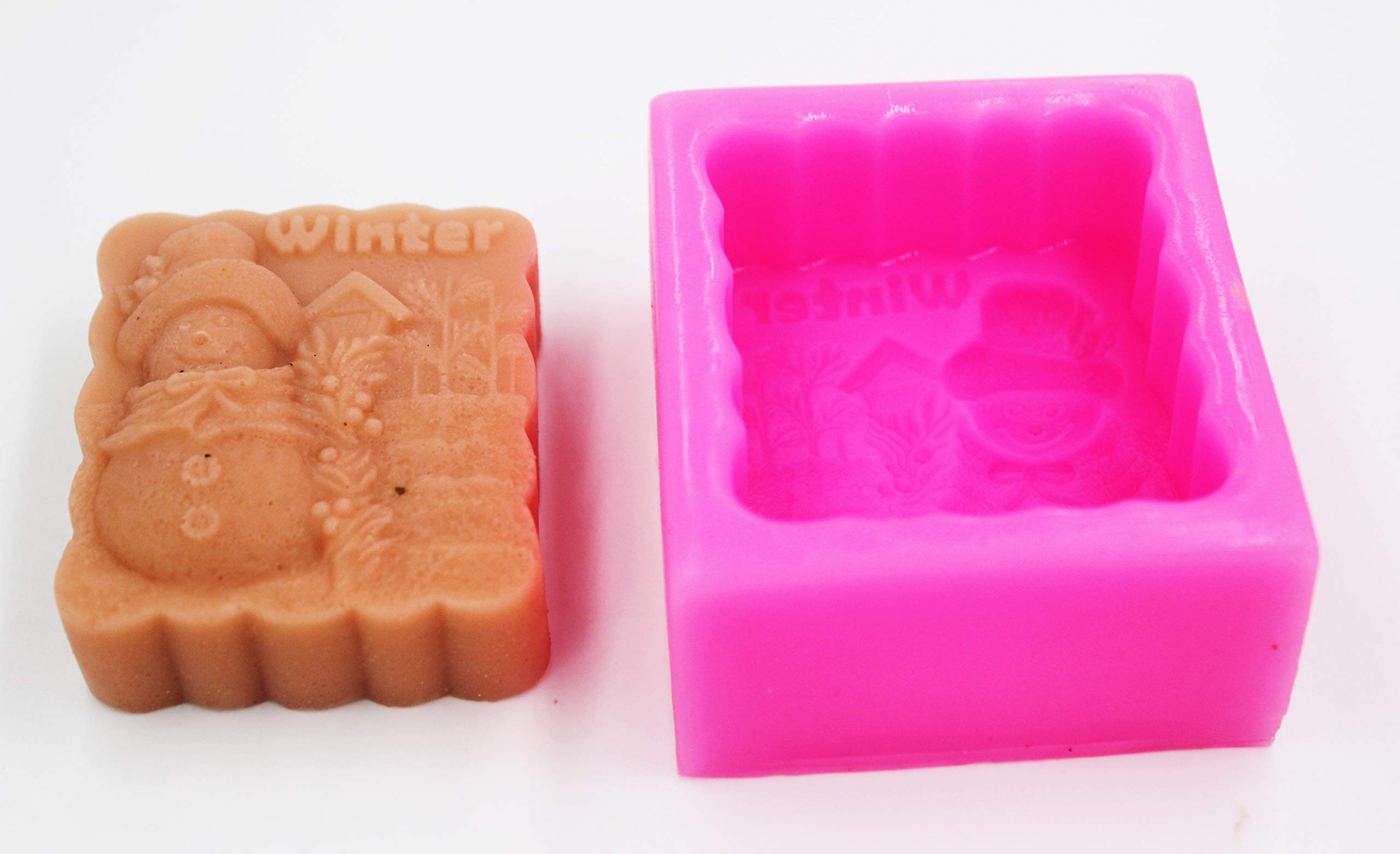 Winter Snowman Silicone Soap Molds for DIY Handmade Soap Crafting - Perfect for Christmas Decorations, Holiday Gifts & Home Bath Accessories