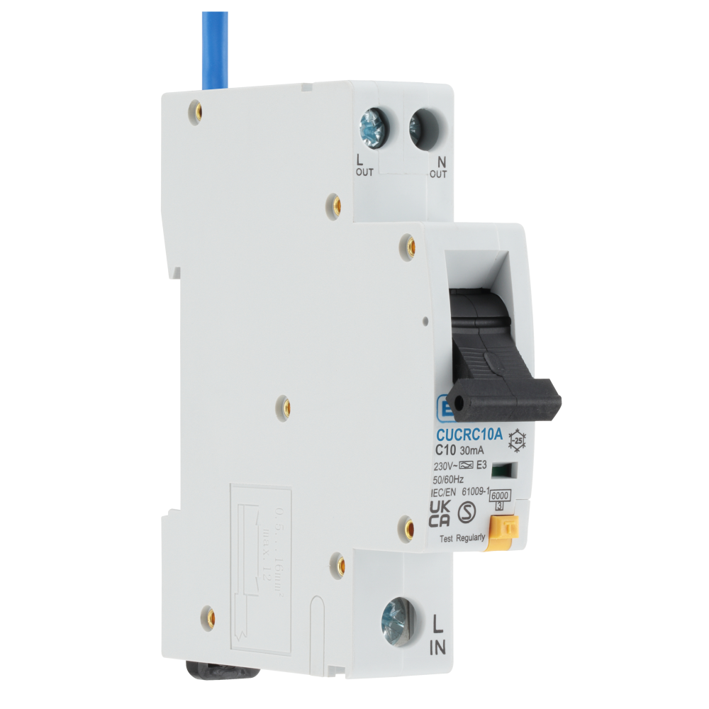 BG Fortress Type A RCBO 10A Circuit Breaker with Overload Protection - Perfect for Home Electrical Safety and Smart Home Automation Systems