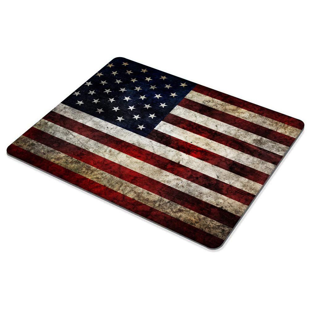USA Flag Mouse Pad - Non-Slip Rubber Base Computer Mousepad for Laptop & Office Desk Accessories (1-Piece) - Perfect for Home Office, Gaming & Patriotic Decor