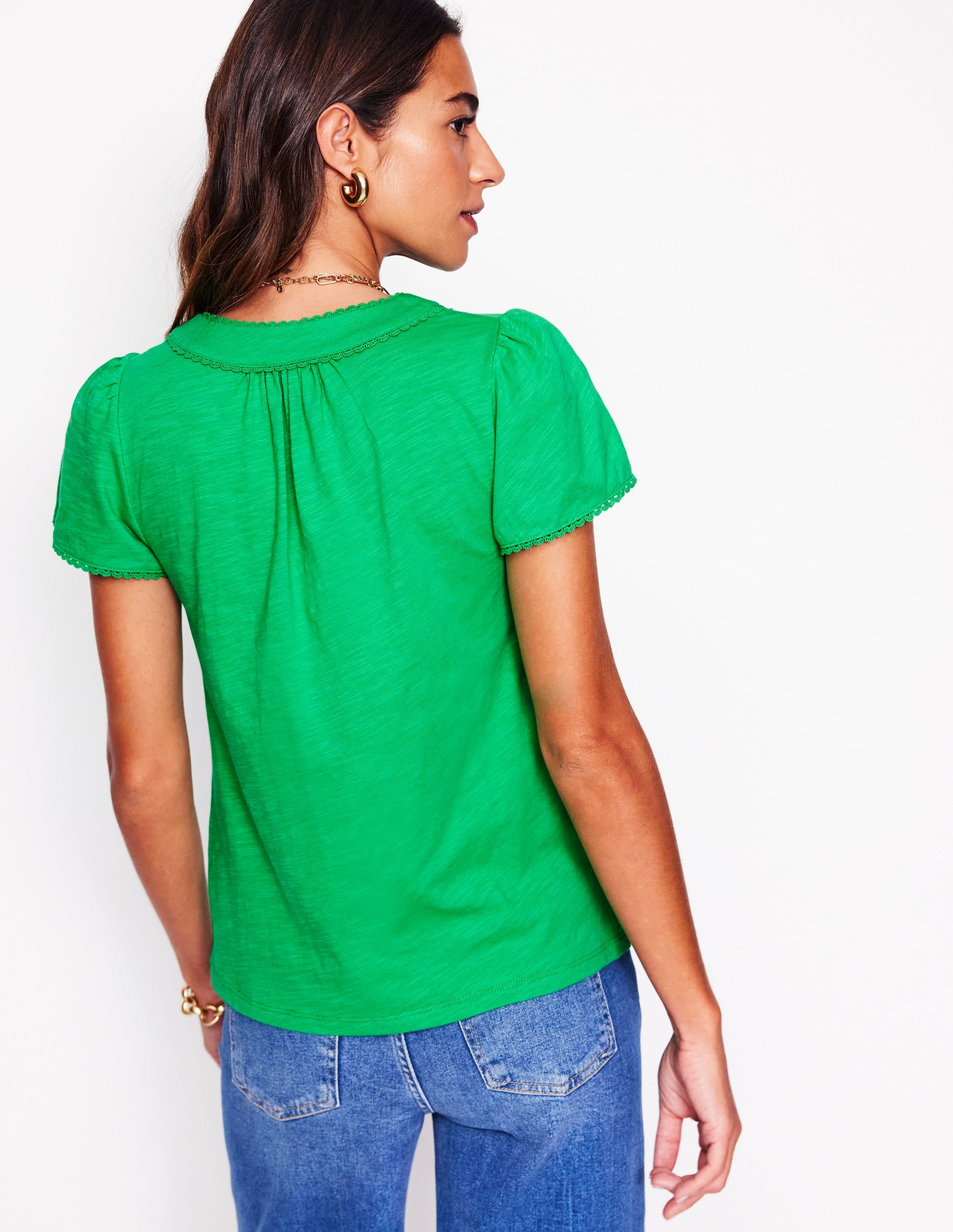 Ava Women's Short Sleeve T-Shirt - Soft Cotton Casual Top in Sapling Green | Perfect for Everyday Wear, Outings & Layering