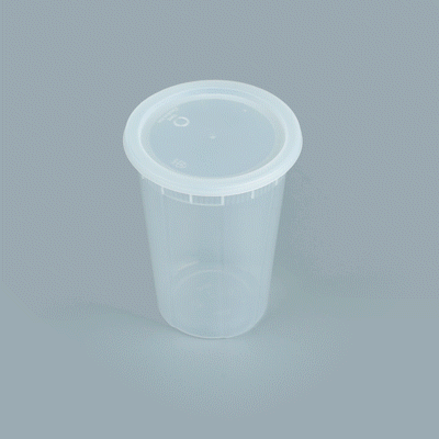 48 oz Round Clear Plastic Soup Containers with Lids - Microwave Safe, 5