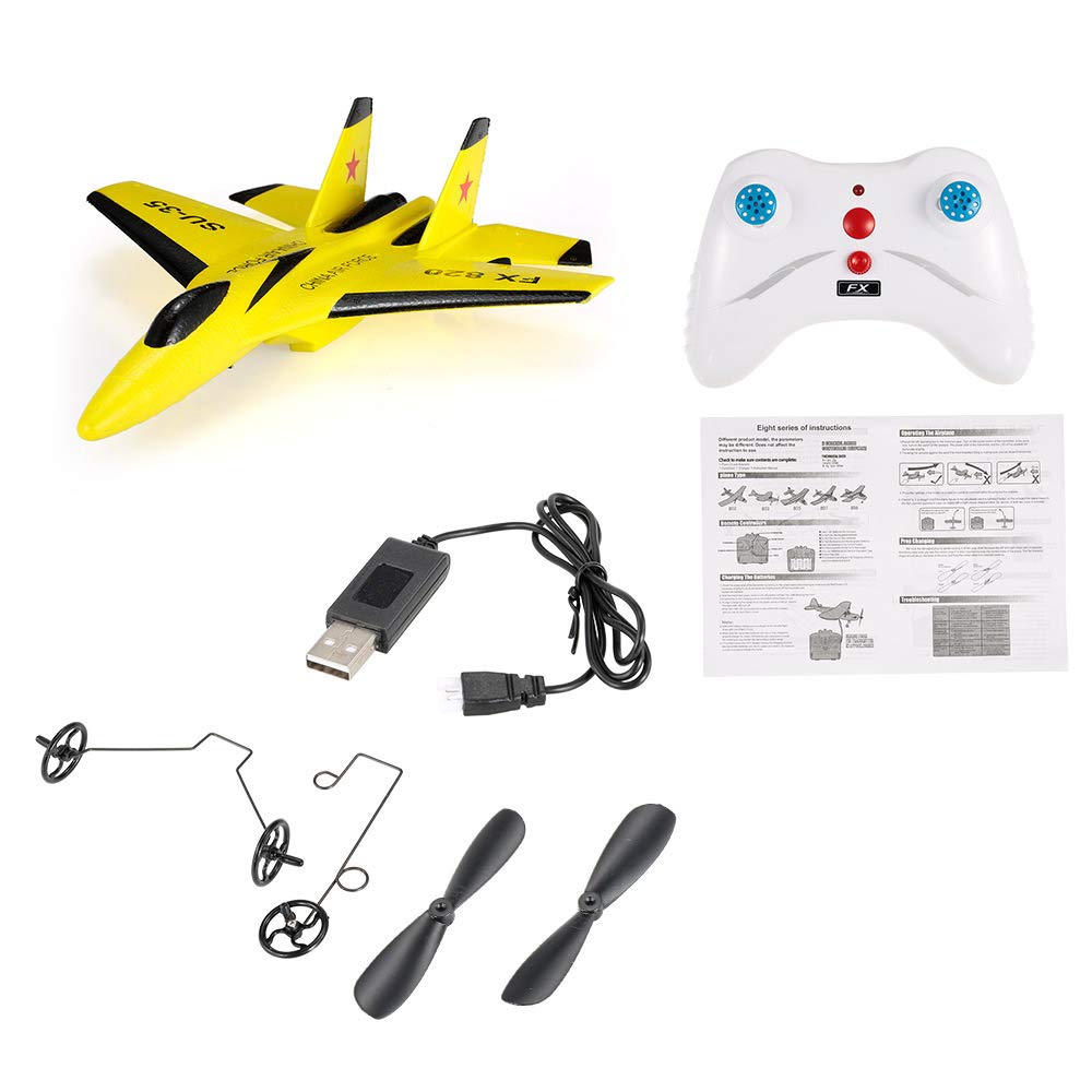 Goolsky Flybear FX-820 SU-35 RC Airplane - 2.4GHz 2CH Remote Control Glider with 290mm Wingspan, EPP Micro Plane for Indoor Flying - Ready to Fly (RTF) - Perfect for Beginners, Kids & Indoor RC Hobbyists