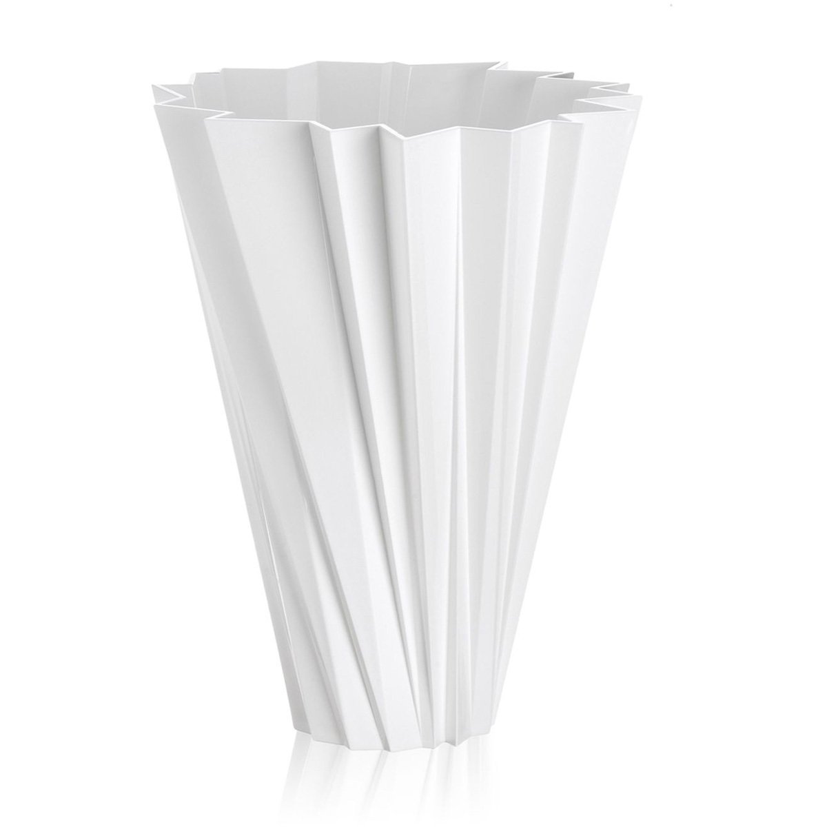 Kartell Shanghai Vase by Mario Bellini - Modern Matte Glossy White Ceramic Vase for Home Decor, Wedding Centerpieces & Luxury Gift Giving (Pack of 1)