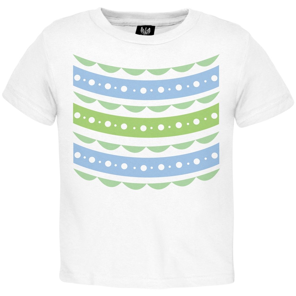 Old Glory Easter Egg Blue Ribbon Costume Toddler T-Shirt - White Cotton Kids Shirt for Easter Celebrations, Patriotic Events & Costume Parties