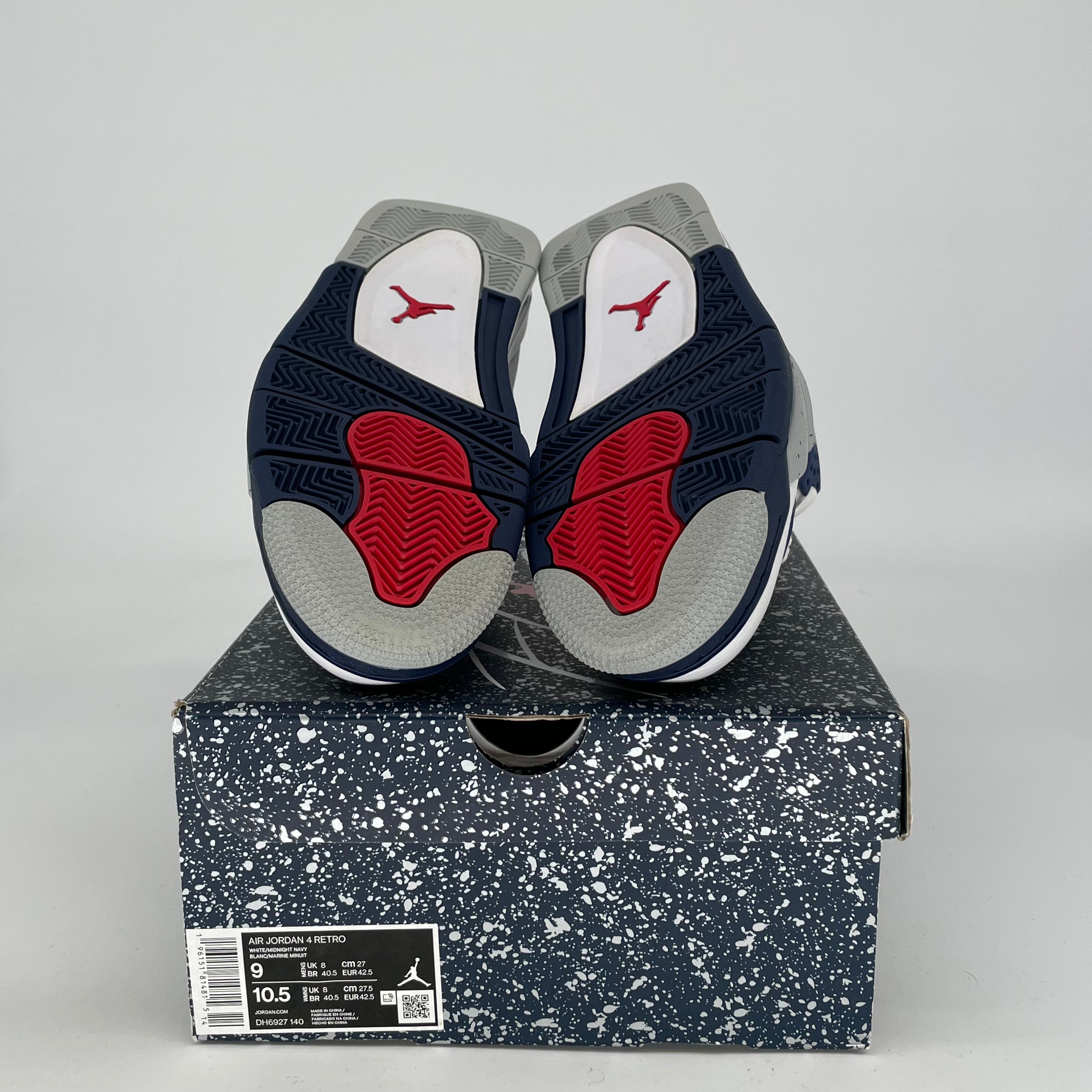 Original Air Jordan 4 Retro 'Midnight Navy' Men's Basketball Shoes - Size 9 & 10.5W (DH6927-140) | Authentic Nike Sneakers for Running, Gym & Streetwear Fashion
