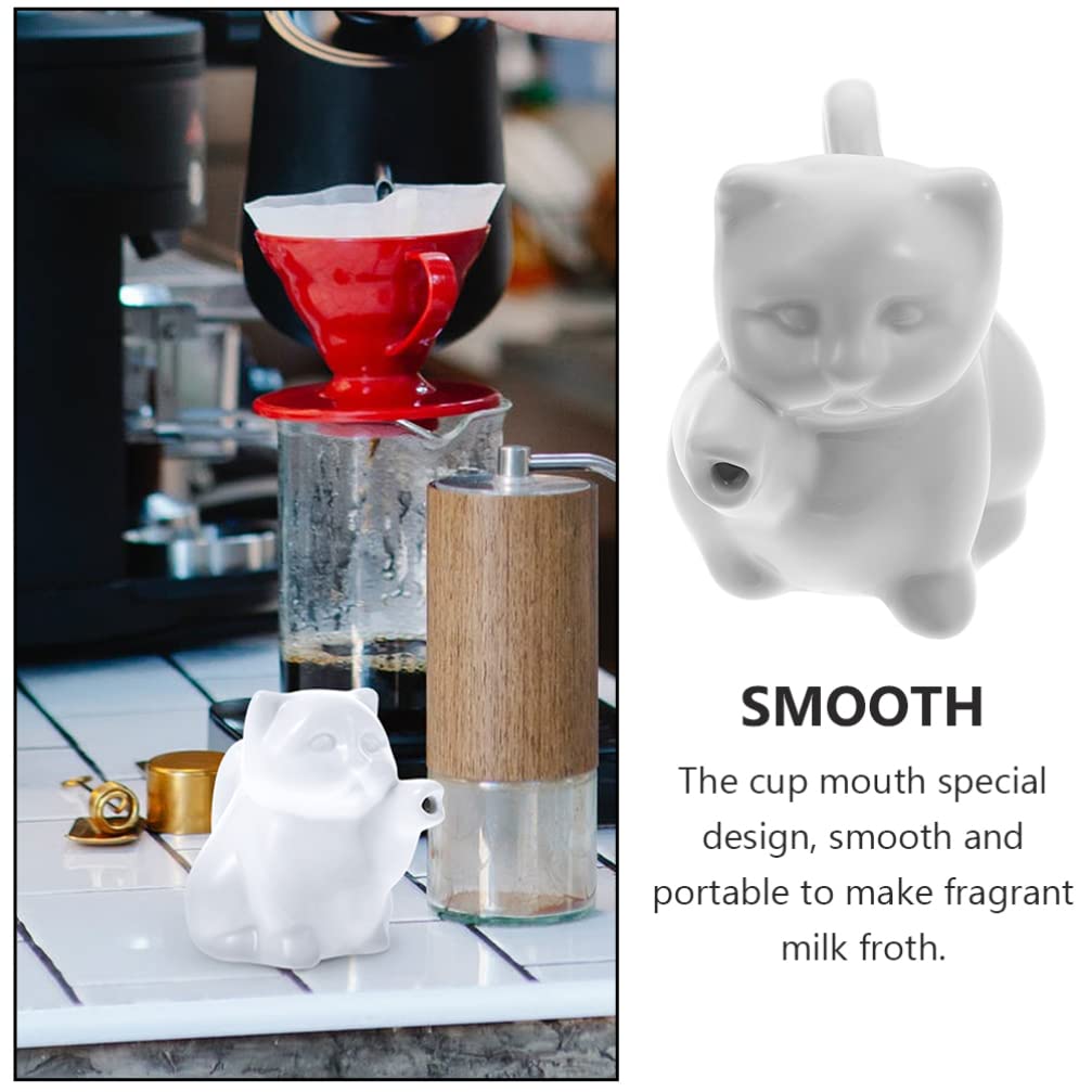 Cute Cat-Shaped Ceramic Creamer Pitcher Set - 2Pcs 50ml Milk Jug & Oil Vinegar Dispenser for Coffee, Tea, Soy Sauce - Perfect for Home, Cafe, and Kitchen Decor