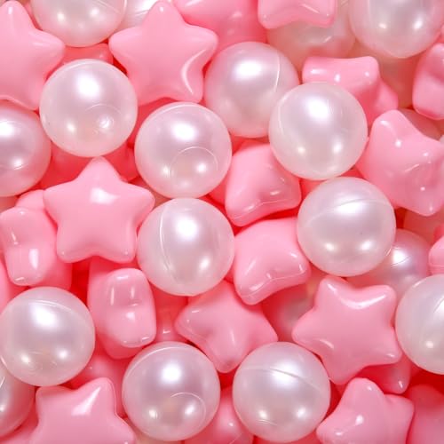 Pink Ball+Pearl White Star