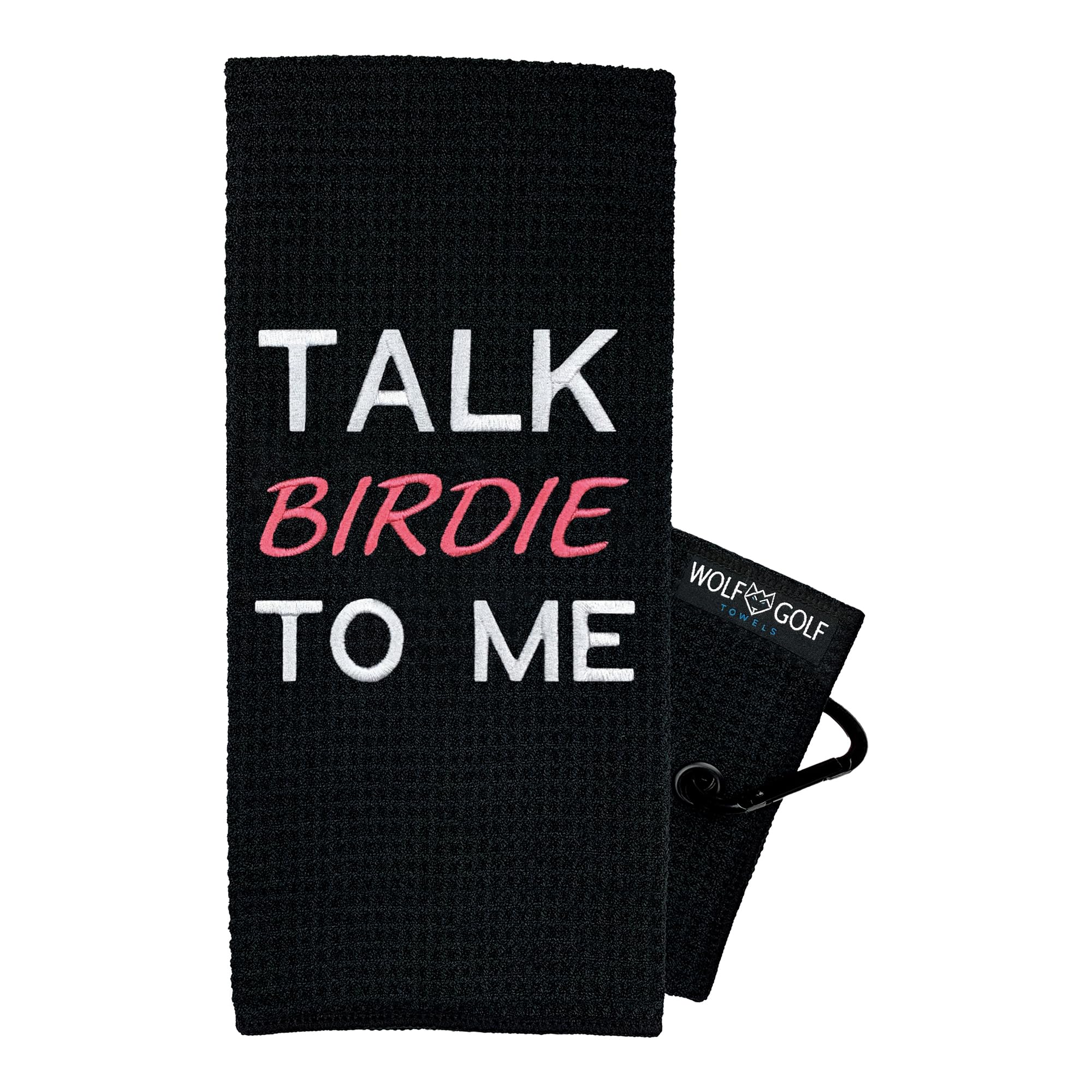 Funny Women's Golf Towel - 'Talk Birdie to Me' Golf Accessory - Best Golf Gift for Women - Birthday Present for Female Golfers - Perfect for Course, Practice & Tournaments