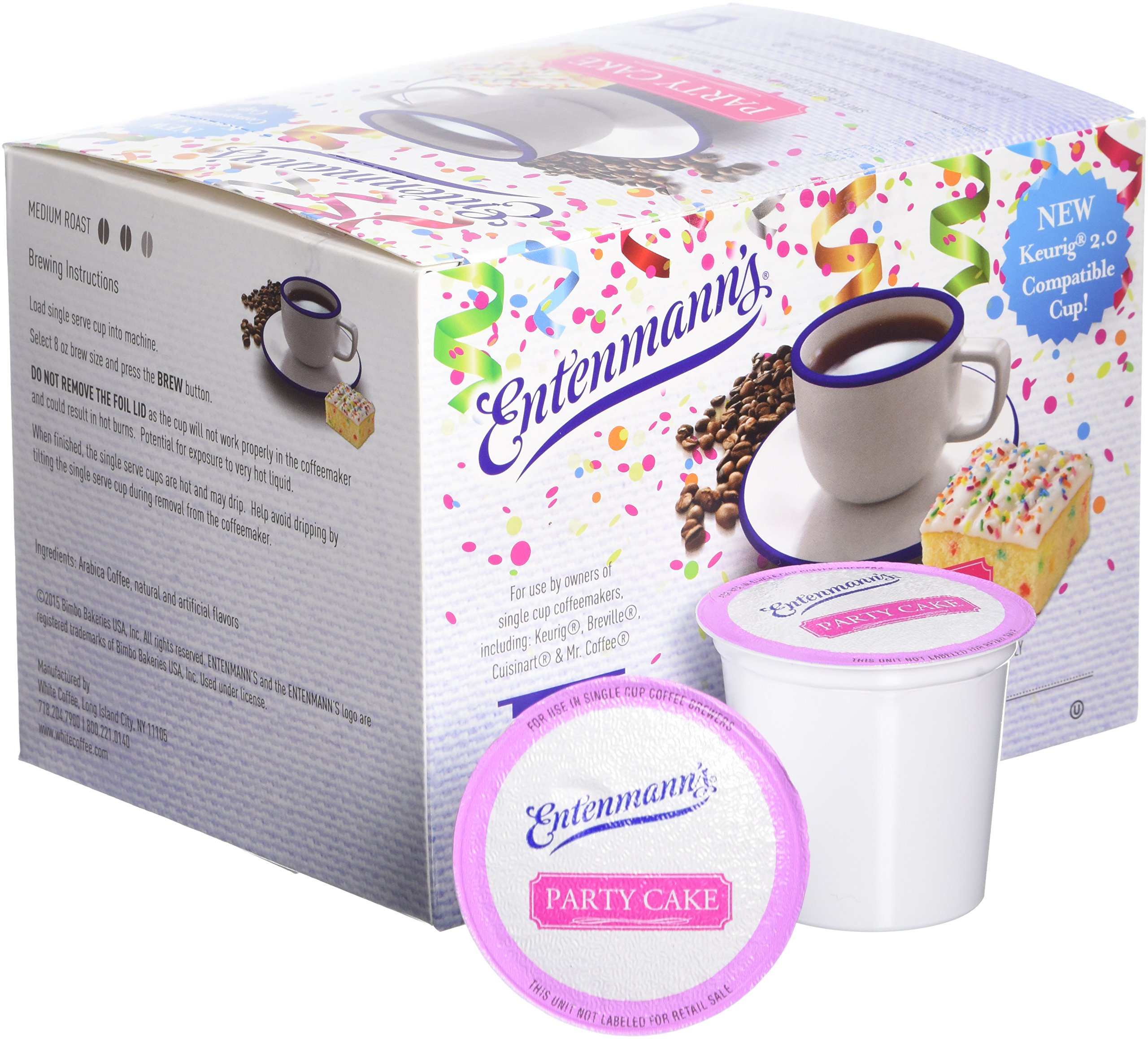 Entenmann's Party Cake Coffee Single Serve Cups - 80 Count | Delicious Coffee Pods for Keurig Brewers | Perfect for Office, Home & Entertaining