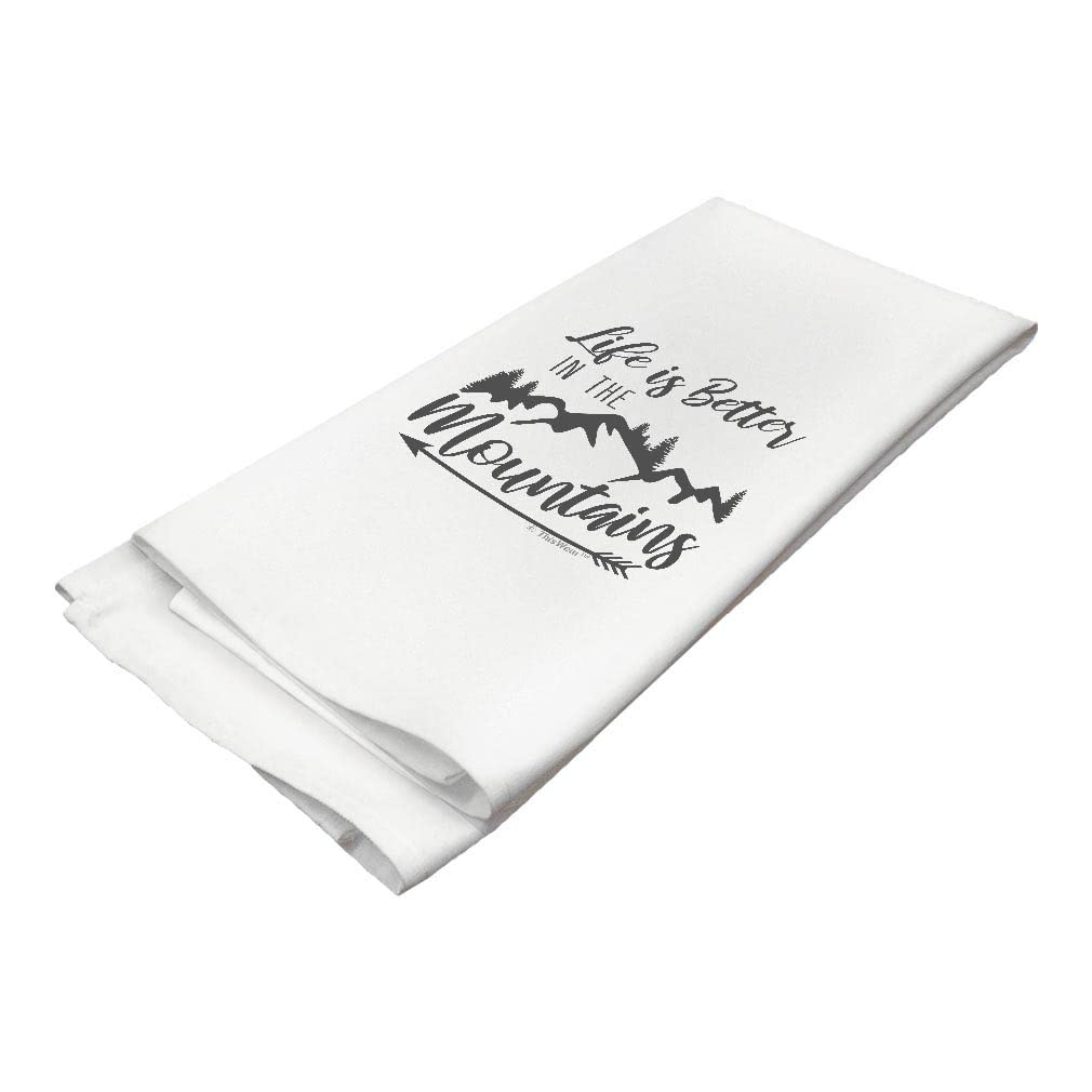 Mountain Themed Tea Towel - Housewarming & Kitchen Gift for Decor