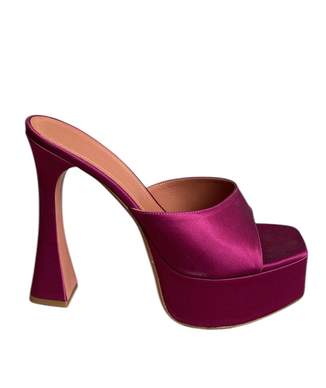 Amina Muaddi Pink Satin Mules - Women's Luxury Slide Sandals Size 40 | Perfect for Summer Weddings, Beach Vacations & Evening Parties