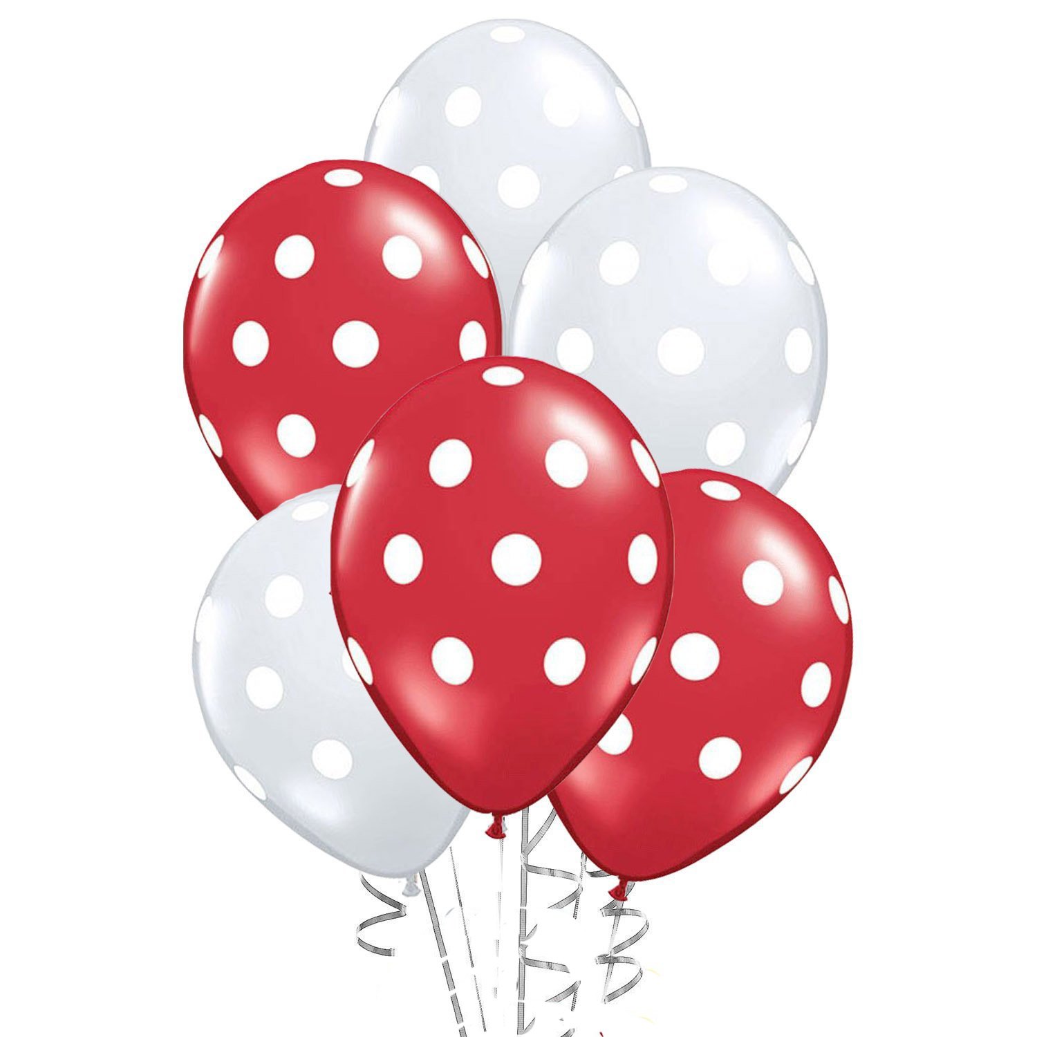 PMU Polka Dot Balloons - 11 Inch Multicolor Small Balloons (Crystal Red & Metallic Silver) for Birthday Parties, Weddings, Christmas Decorations, Halloween Events, Anniversaries & Baby Showers - 100 Pack Party Supplies - Perfect for Indoor/Outdoor Decor, Photo Backdrops & Celebration Themes