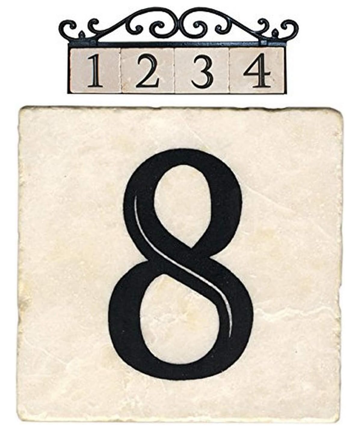 NACH Marble Tile House Numbers for Outside - 4