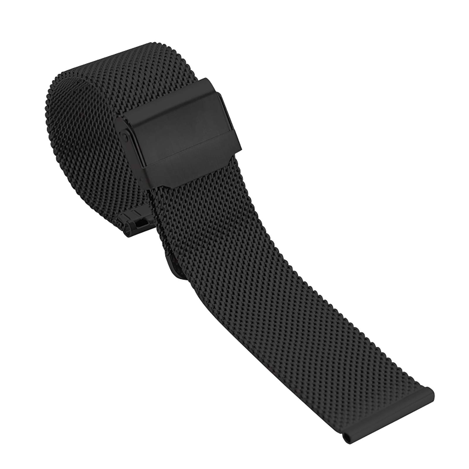 QLT Milanese Stainless Steel Mesh Watch Band - Blue & Black (8mm-24mm Sizes) - Durable Replacement Strap for Apple Watch, Samsung & Smartwatches - Perfect for Business, Casual & Sports Wear (Black, 21mm)