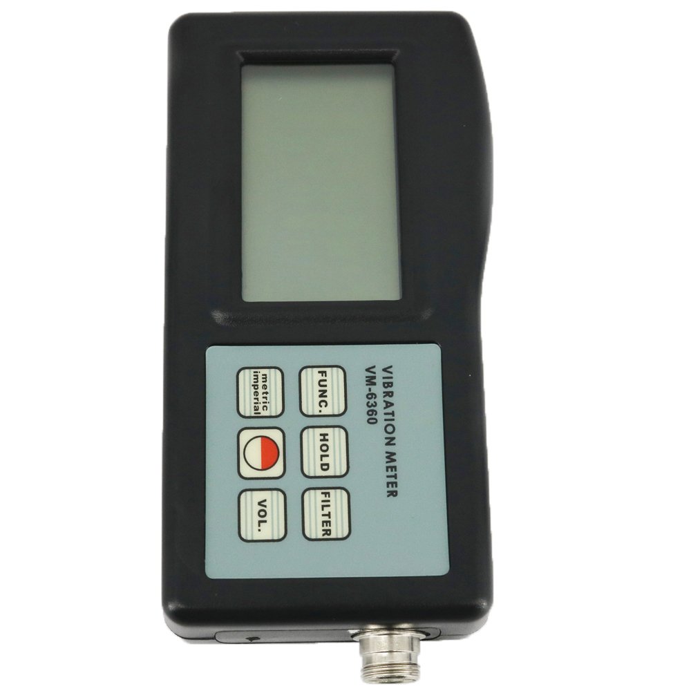 VM-6360 Digital Vibration Meter Tester - Professional Vibrometer Gauge with RS232 Software & USB Cable for Industrial Machinery Monitoring, HVAC System Maintenance, and Equipment Vibration Analysis