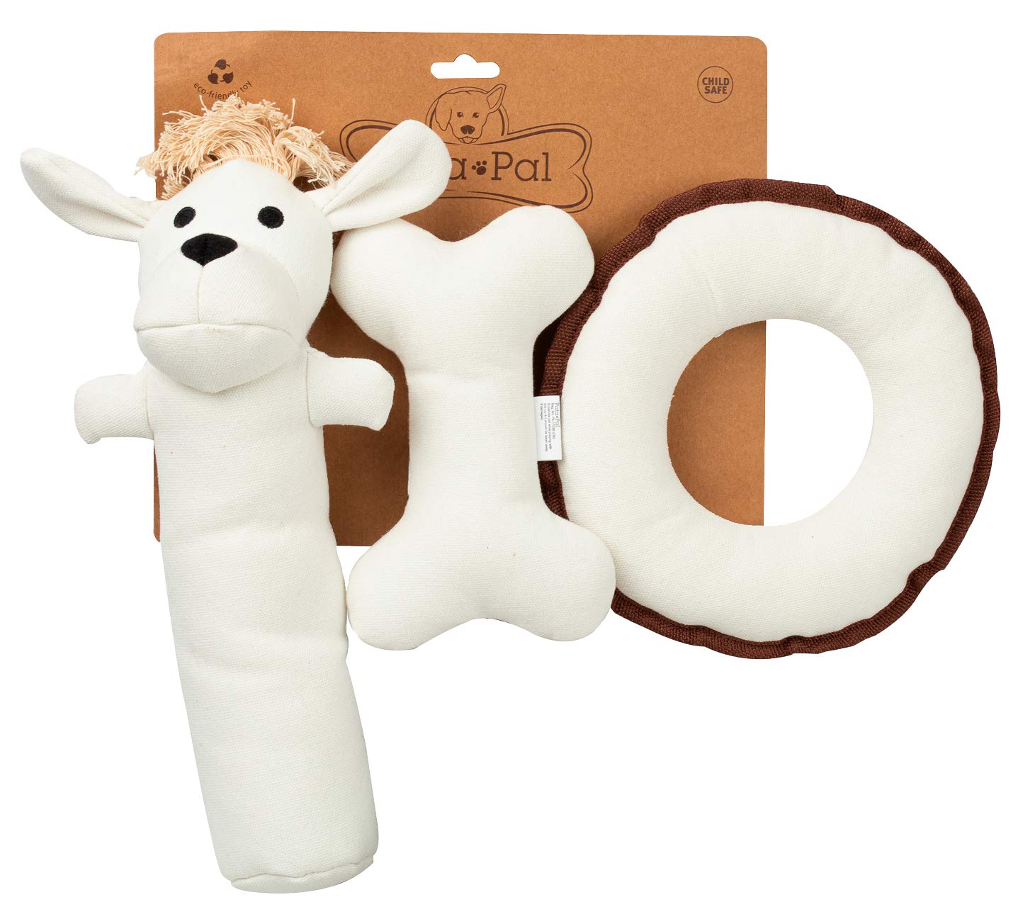 Eco-Friendly Durable Squeaky Dog Chew Toys for Puppies & Adult Dogs - Variety Pack with Harry The Hound, T-Bone & Donut - Perfect for Training, Teething Relief & Exercise - Great for Indoor Play, Outdoor Activities & Dental Health