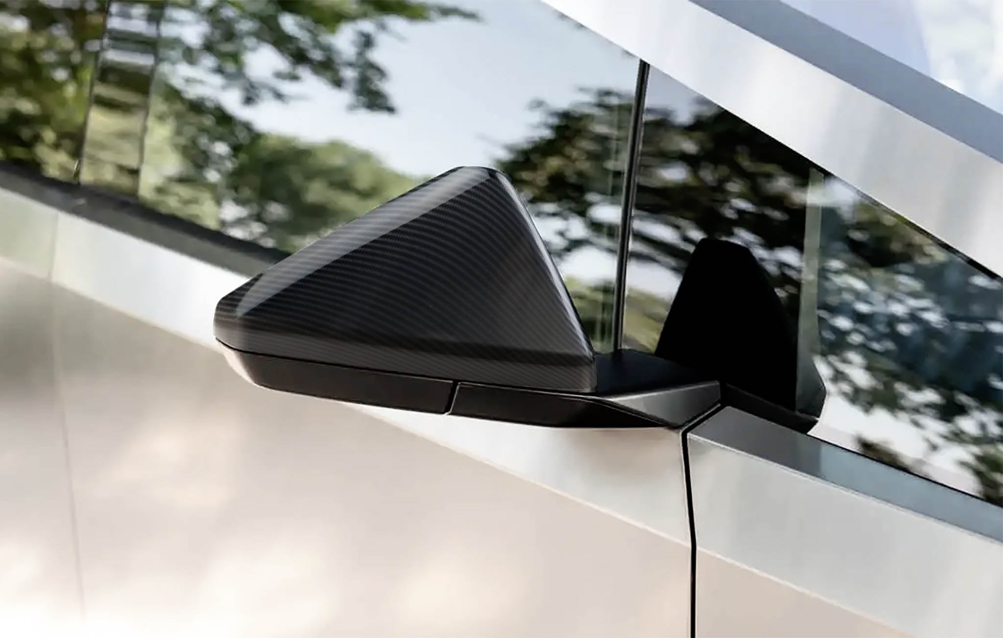 Premium Carbon Fiber Rear Mirror Caps for Tesla Cybertruck - ABS Plastic Replacement Covers - Enhance Style & Protection for Off-Road & Urban Driving