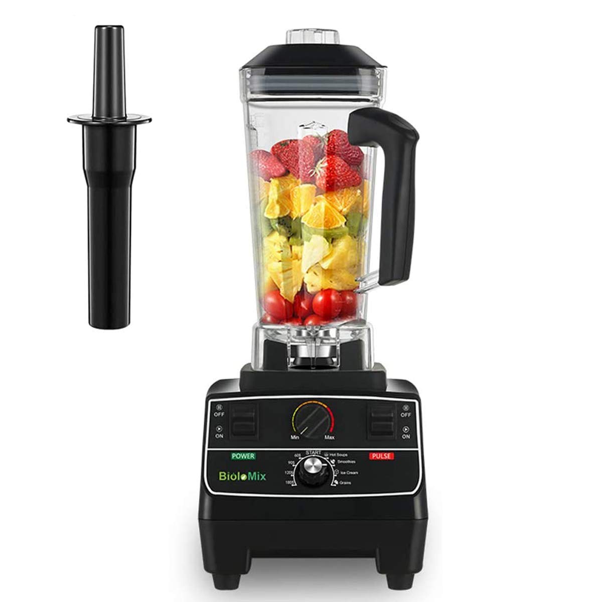 BioloMix 2200W Professional Countertop Blender - 68Oz BPA-Free Pitcher, 8 Stainless Steel Blades, Smart Timer & Preset Programs for Smoothies, Ice Crushing, Frozen Desserts - Perfect for Home Kitchen, Restaurants & Healthy Lifestyle