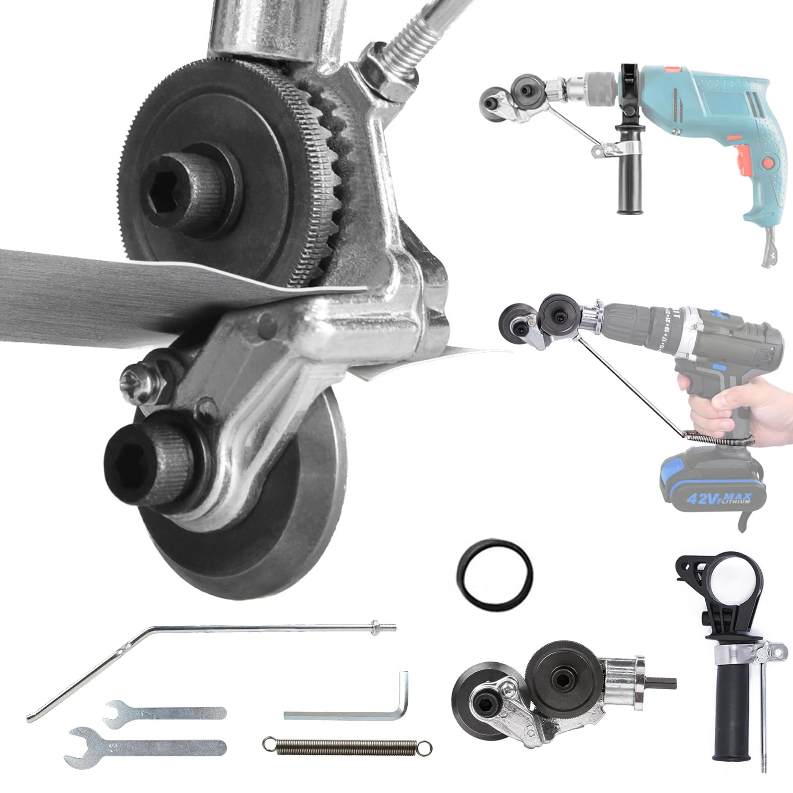 2023 Electric Drill Shears Attachment - Metal Cutter Nibbler Tool for Copper, Iron, Steel & Aluminum Plate Cutting | Perfect for DIY Projects, Home Renovation & Metal Fabrication