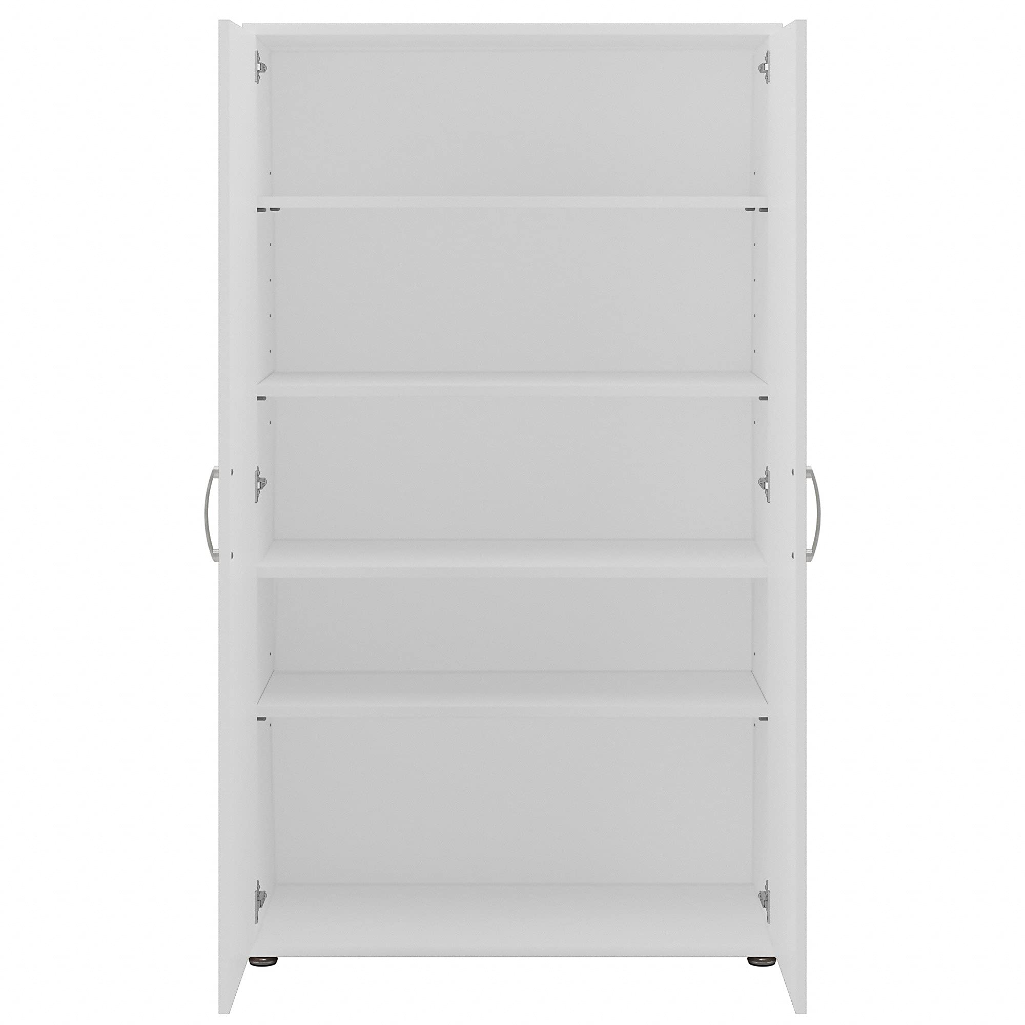 Bush Business Furniture Universal Tall Storage Cabinet with Doors & Adjustable Shelves - White - Perfect for Office, Home, or Classroom Organization