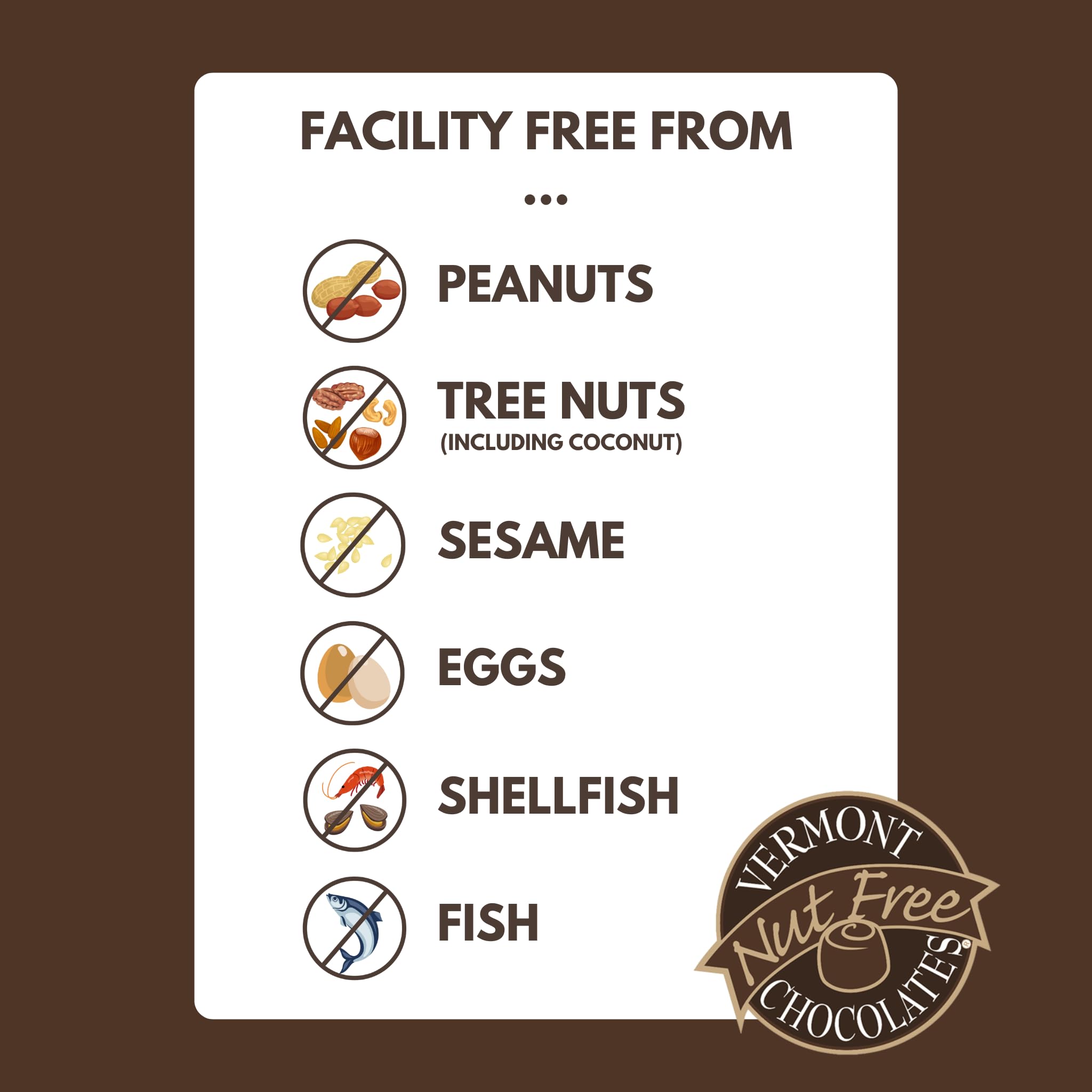 Vermont Nut-Free Small Chocolate Bars - Crispy Milk Chocolate (1.35 Oz, 18 Count) | Allergen-Free, Kosher Certified | Perfect for School Snacks, Lunch Boxes & Allergy-Sensitive Gifts