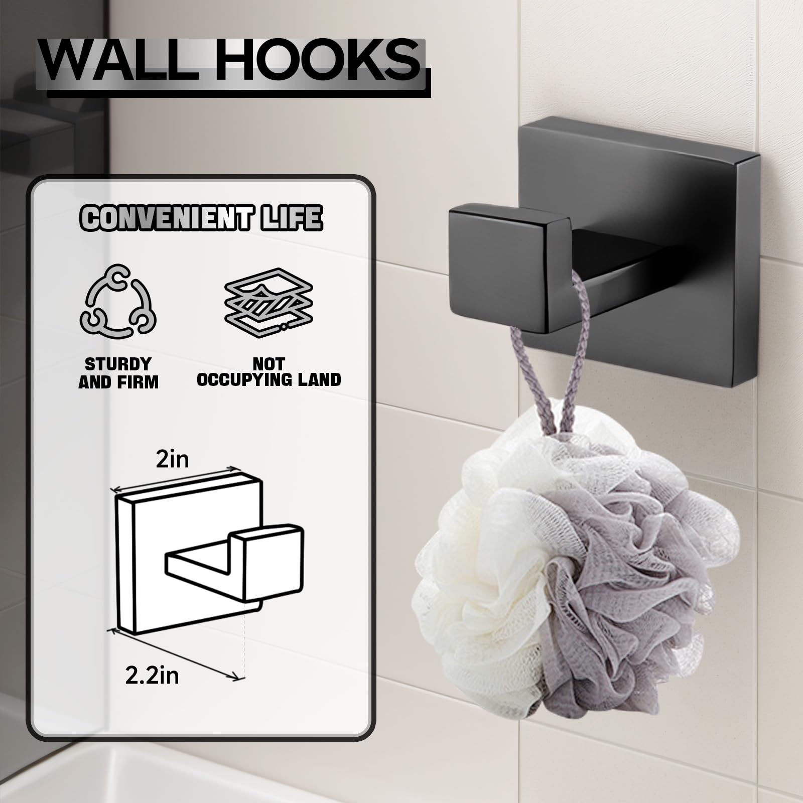 20-Piece Matte Black Bathroom Hardware Set - 23.6