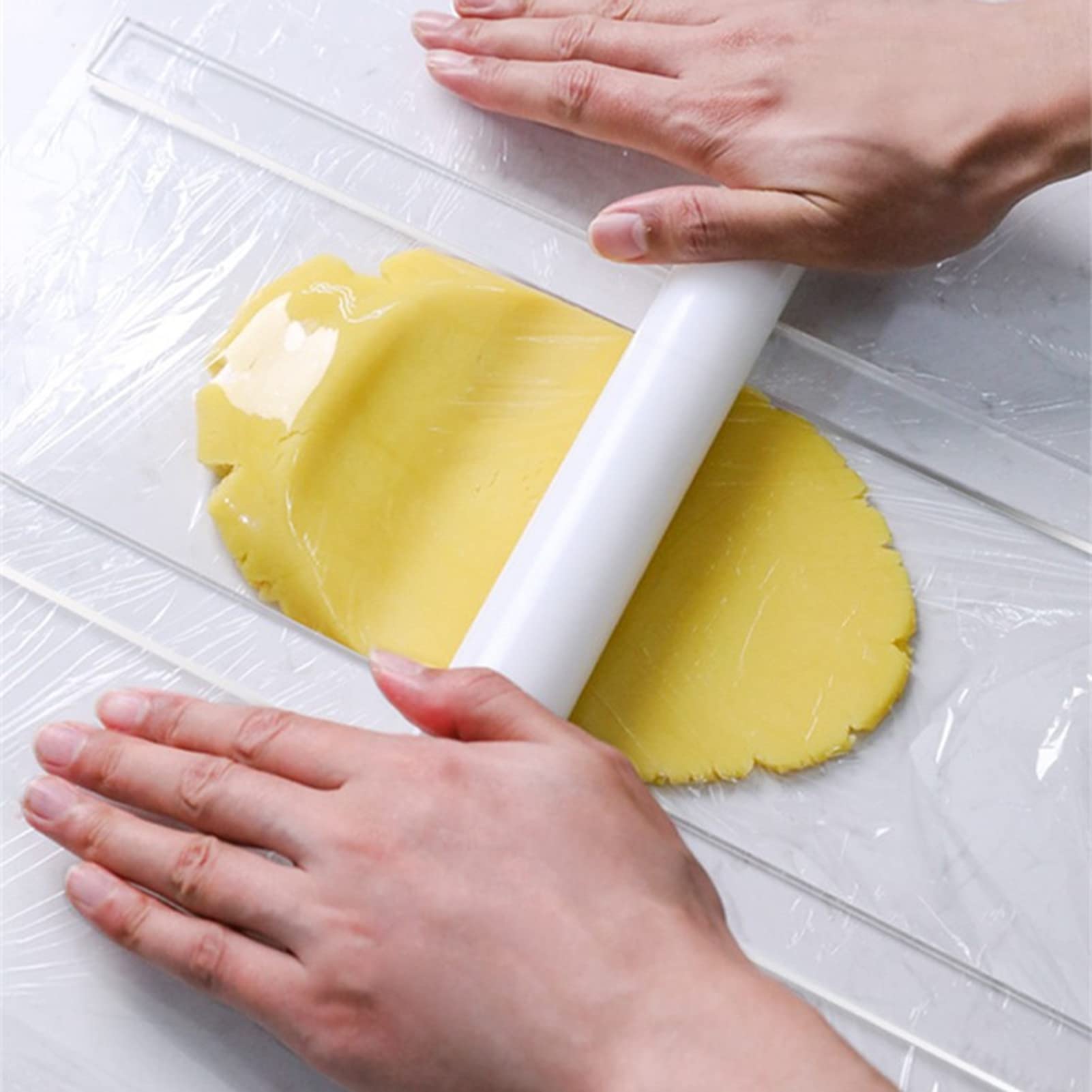 2Pcs Transparent Dough Thickness Strips - Parallel Rolling Pin Guides for Perfect Dumplings, Pasta & Baking | Essential Baking Utensils for Homemade Pastry, Cookies & Pie Crusts