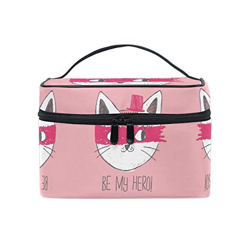 Cute Pink Cat Makeup Bag for Women - Waterproof Cosmetic Organizer with Zipper, Travel Toiletry Pouch for Girls | Perfect for Travel, Gym & Daily Beauty Essentials Storage