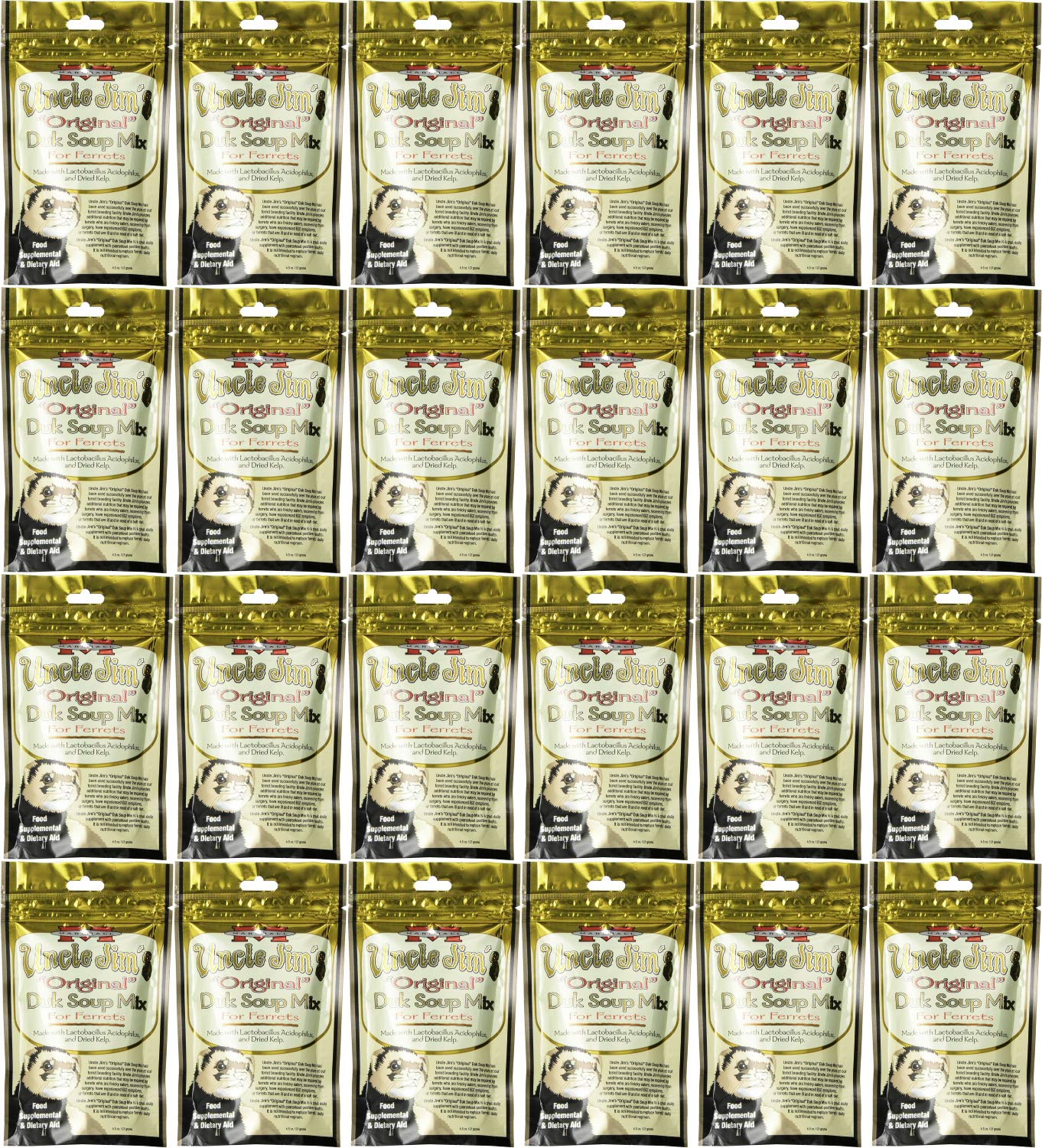 Original DUK Soup Mix for Ferrets by Marshall Uncle Jim - 4.5 Ounce (24 Pack) | High Protein Nutritional Supplement for Ferret Health & Digestion | Perfect for Picky Eaters, Senior Ferrets & Recovery Meals