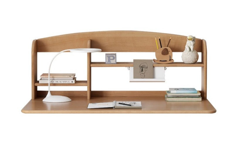 Premium Oak & Beech Solid Wood Multi-Layer Desktop Shelf - Sturdy & Stylish Organizer for Home Office, Study, or Workspace - Perfect for Books, Plants, and Office Supplies