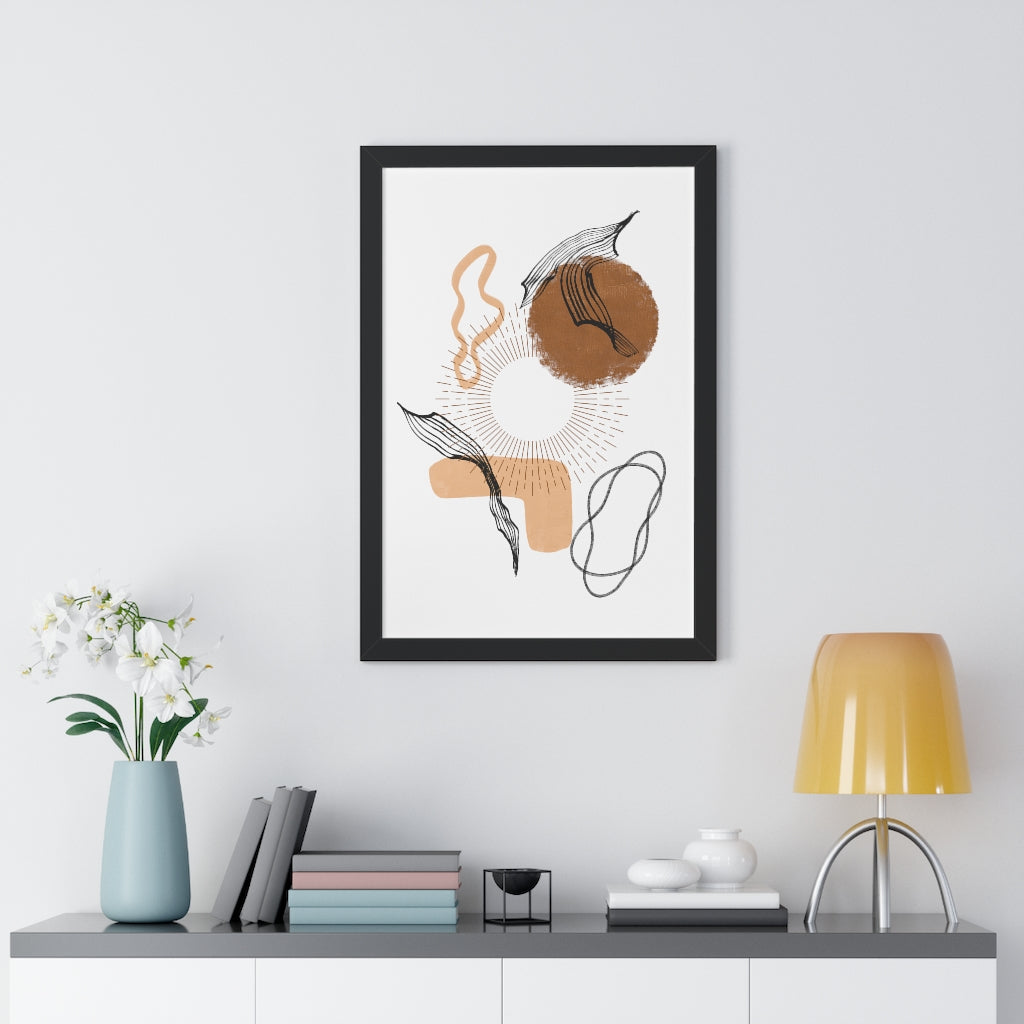 Modern Abstract Framed Vertical Wall Art Poster - Home & Office Decor for Living Room, Bedroom, Study