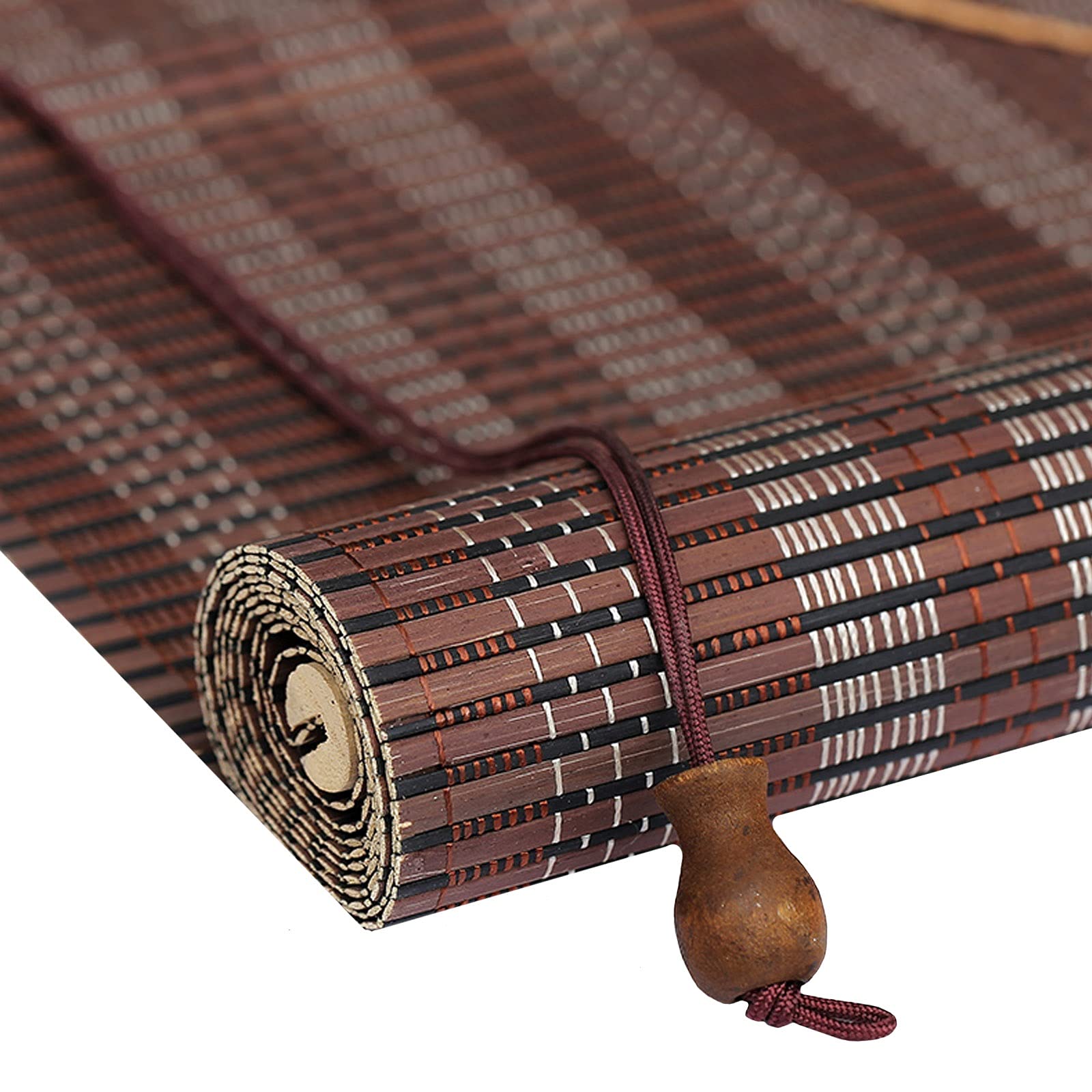 Bamboo Reed Curtain Shades - Light Filtering Roman Window Shades for Patio, Outdoor, Ceiling or Wall Installation - Breathable & Customizable Room Partition - Perfect for Porch, Balcony, and Sunroom Decor